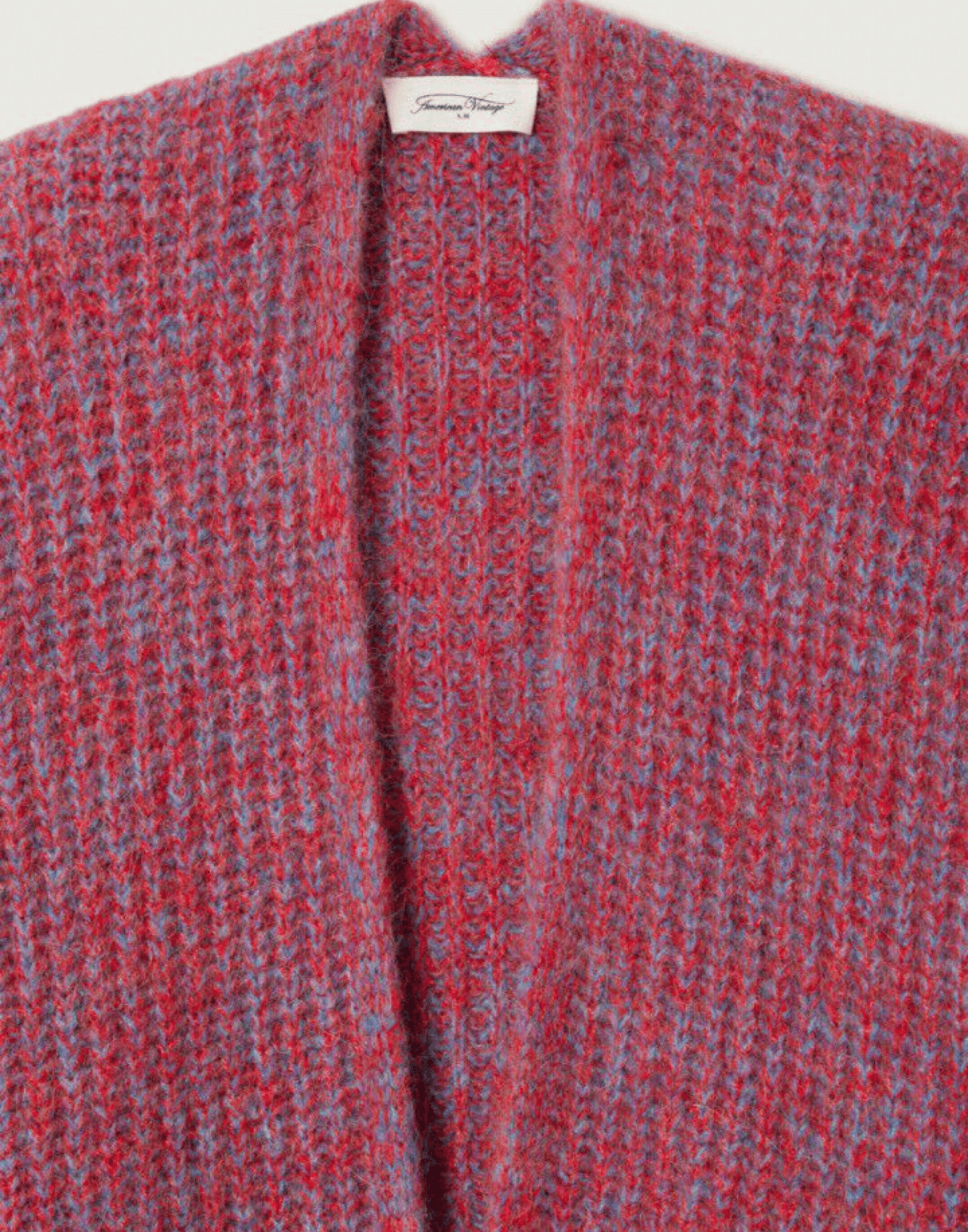 Chilli Red Melange Wool Blend East Cardigan