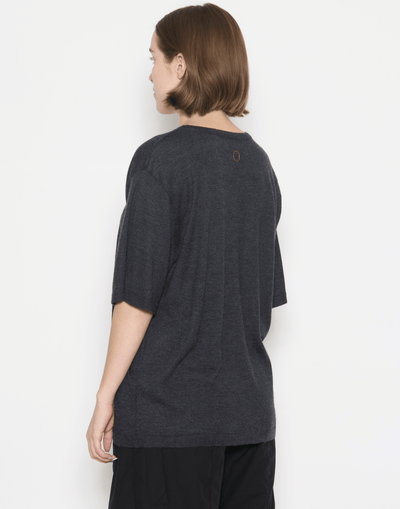 Graphite Cashmere & Silk Sen Knitted T-Shirt