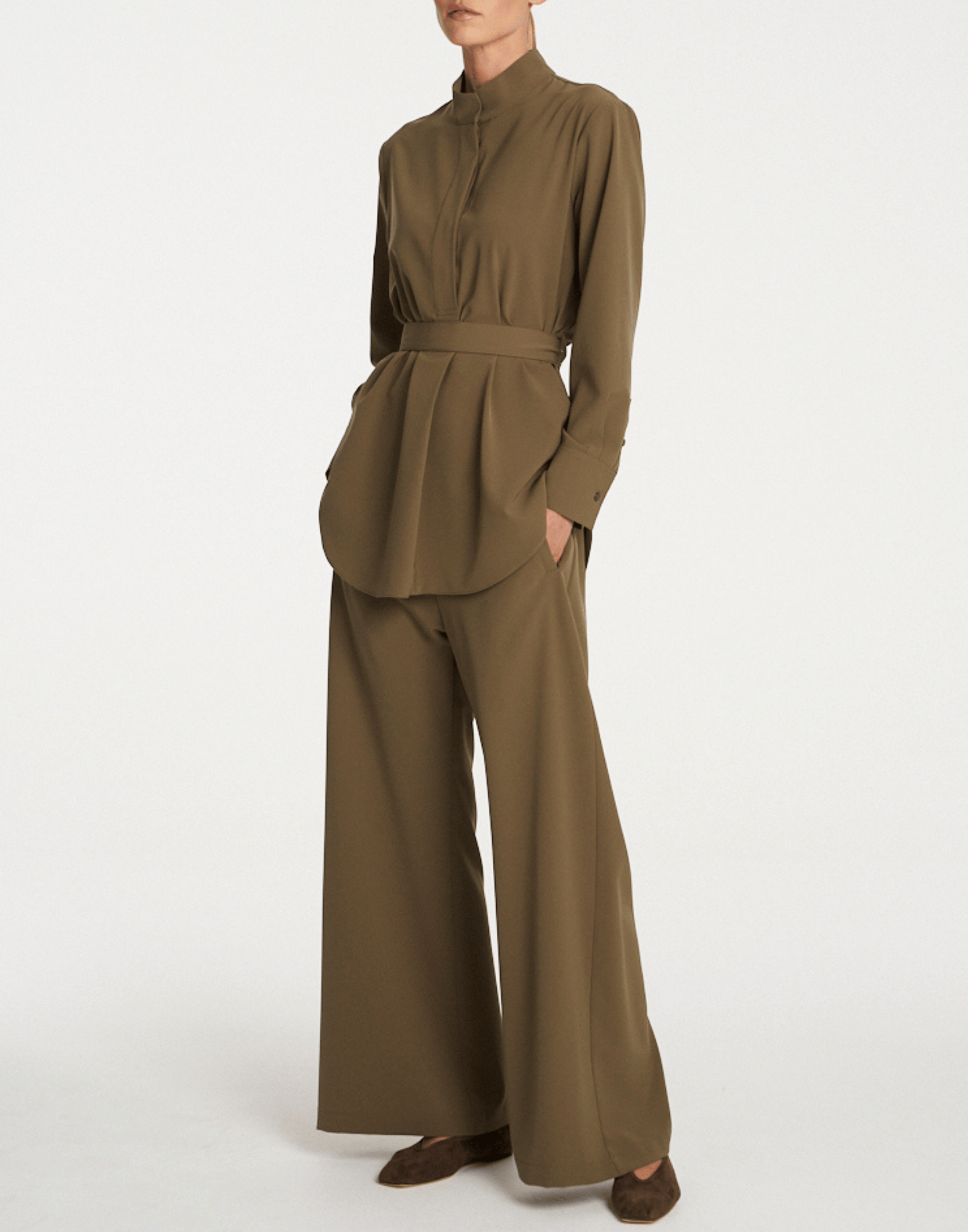 Ermine Stretch Twill Cylinder Tunic