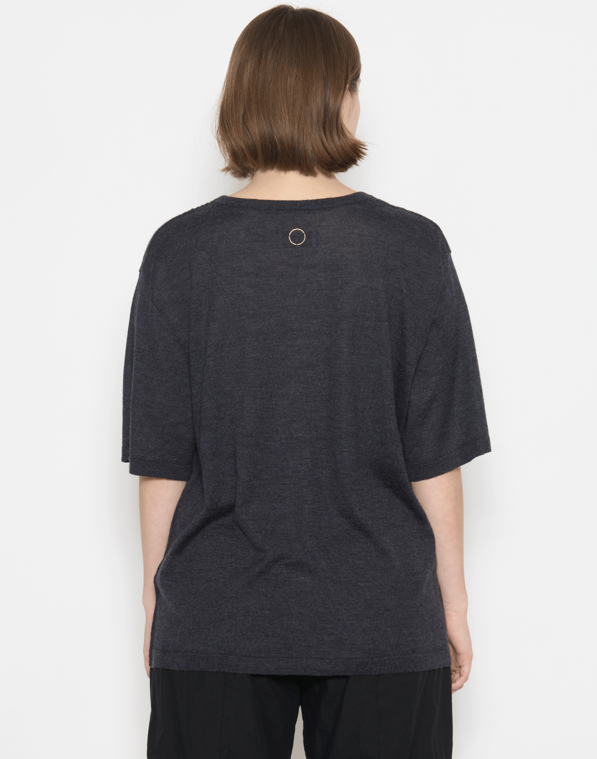 Graphite Cashmere & Silk Sen Knitted T-Shirt