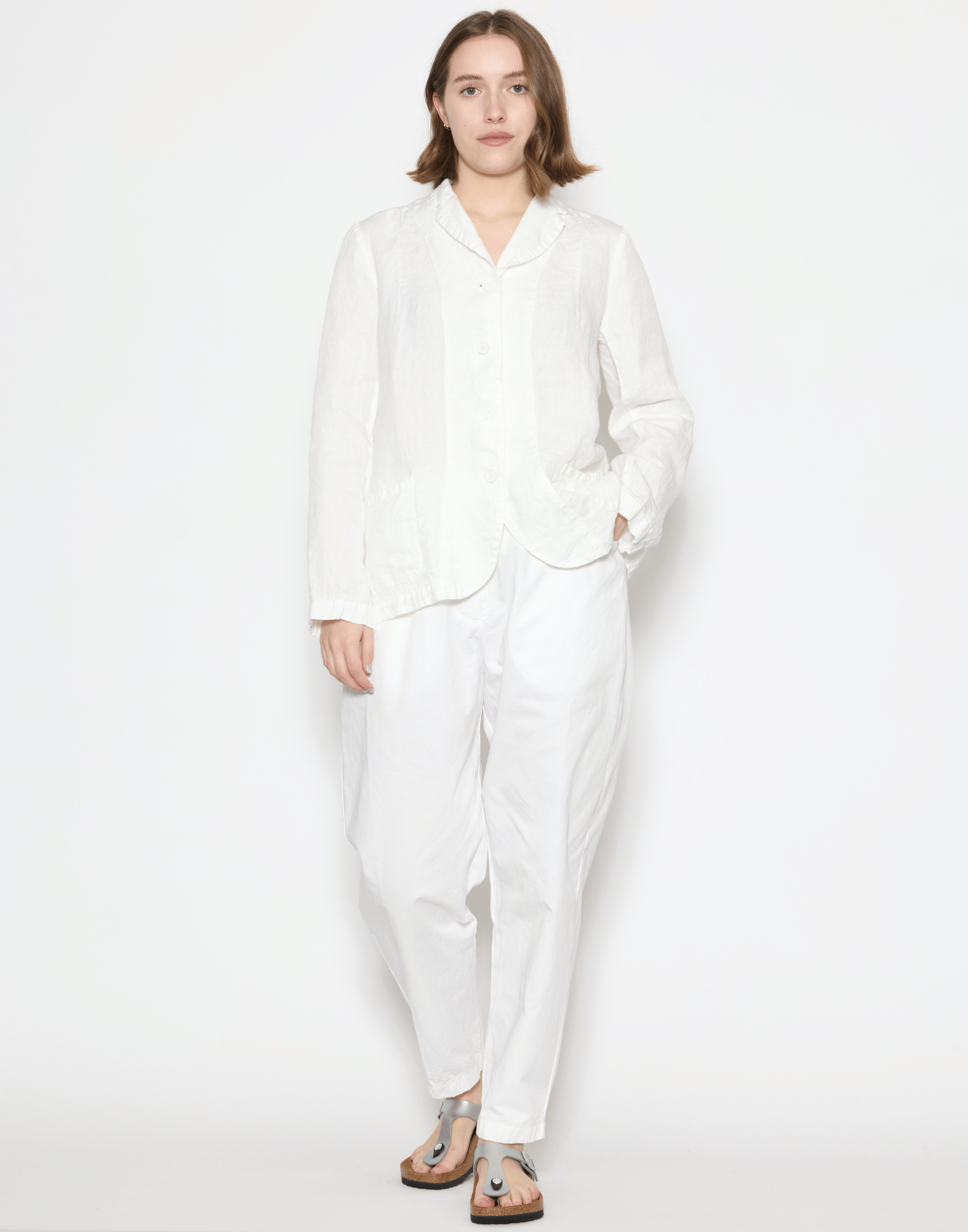 Optic White Cotton Ya Chino Pants