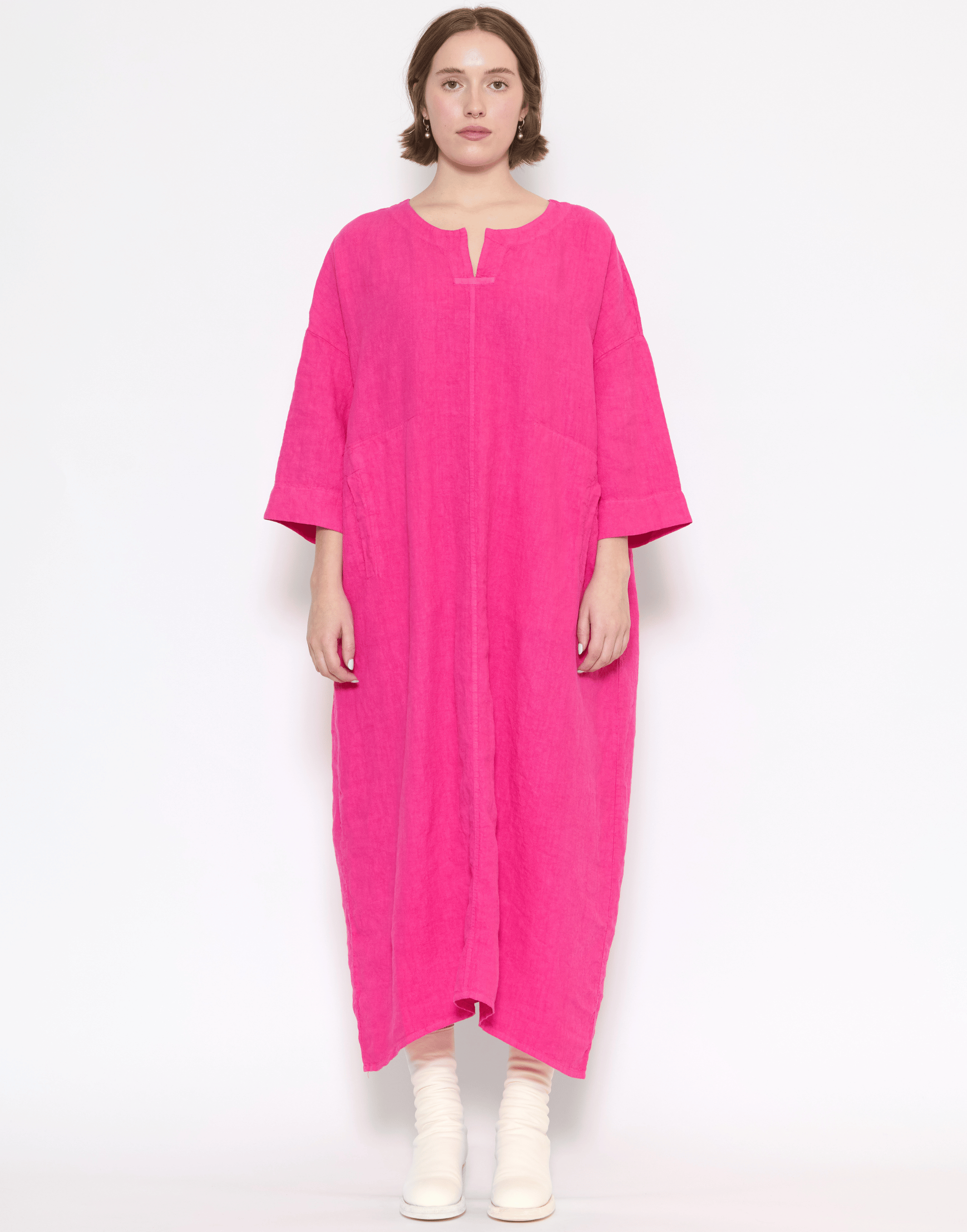 Fuchsia Linen Dora Dress