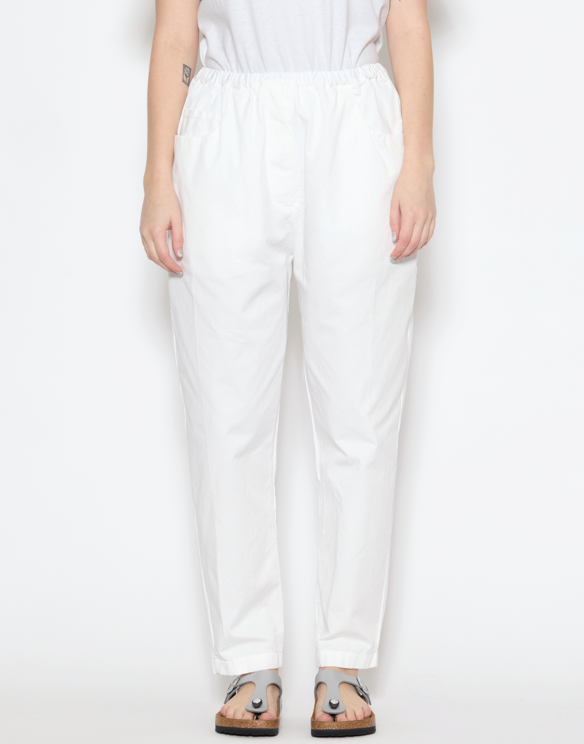 Optic White Cotton Ya Chino Pants