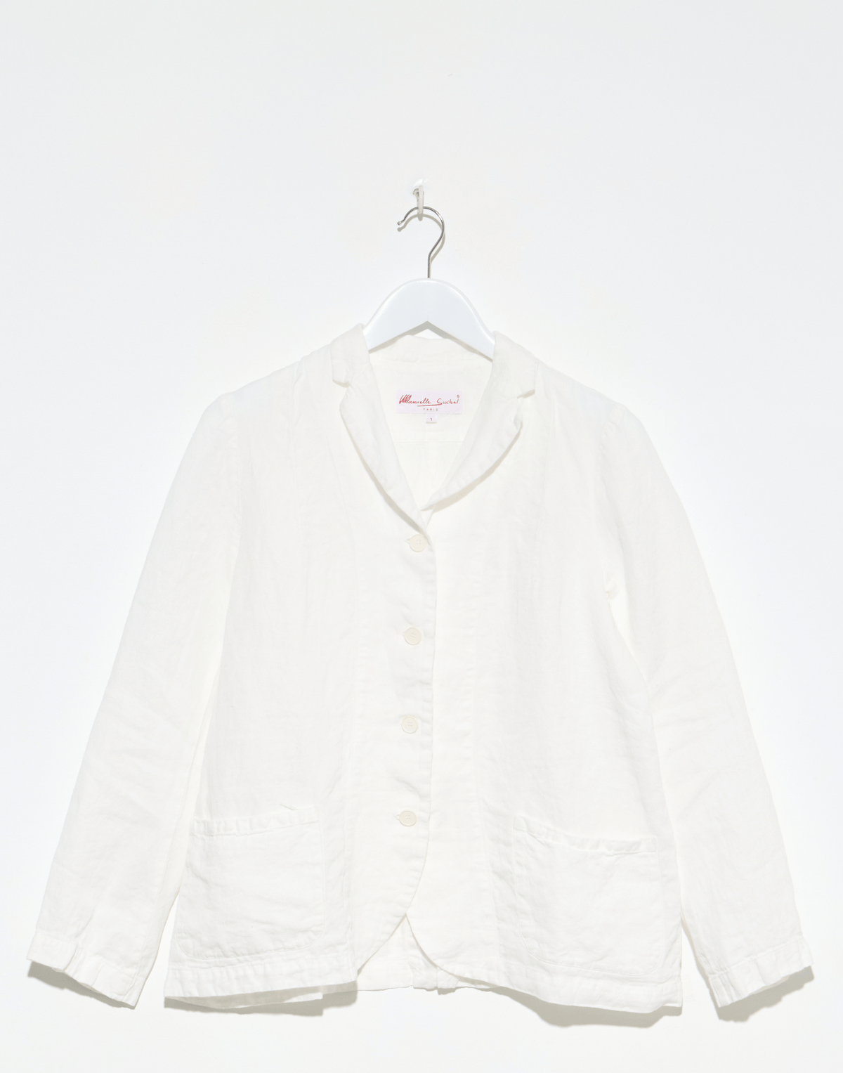 Optic White Linen Denim Lijian Jacket