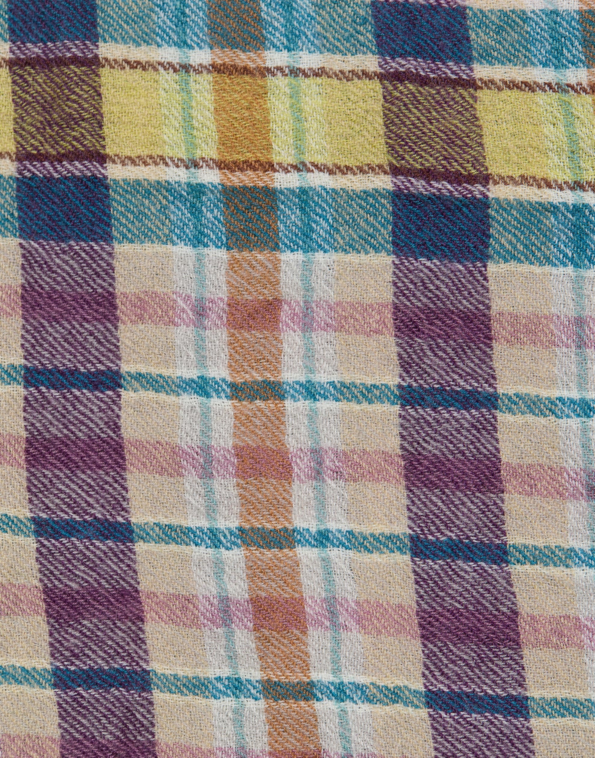 Multicolour Plaid Wool Scarf