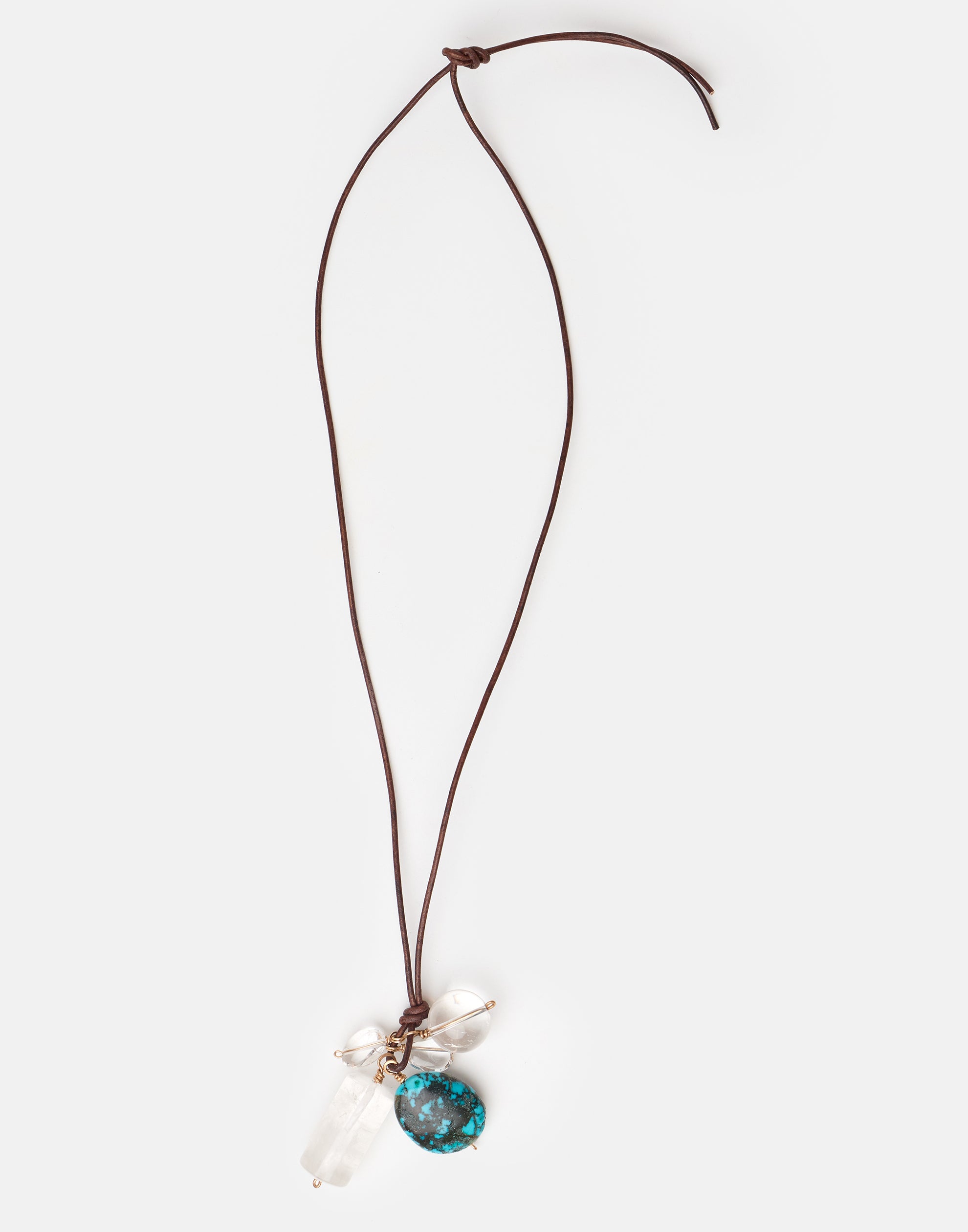 Turquoise & Crystal Pendant Necklace