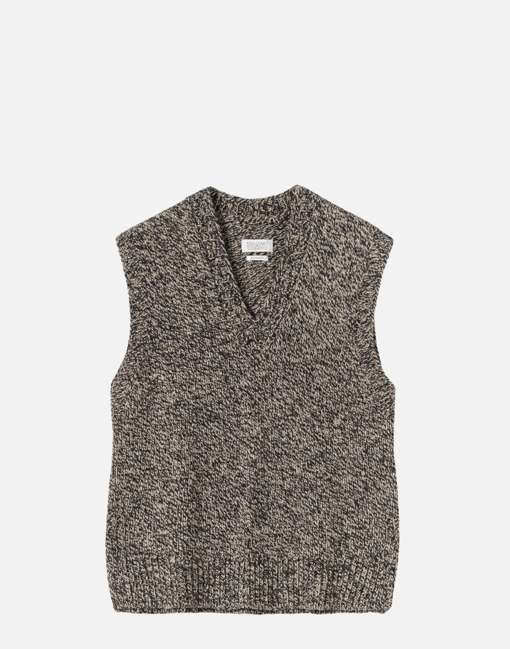 Granite Marl Wool V Neck Vest