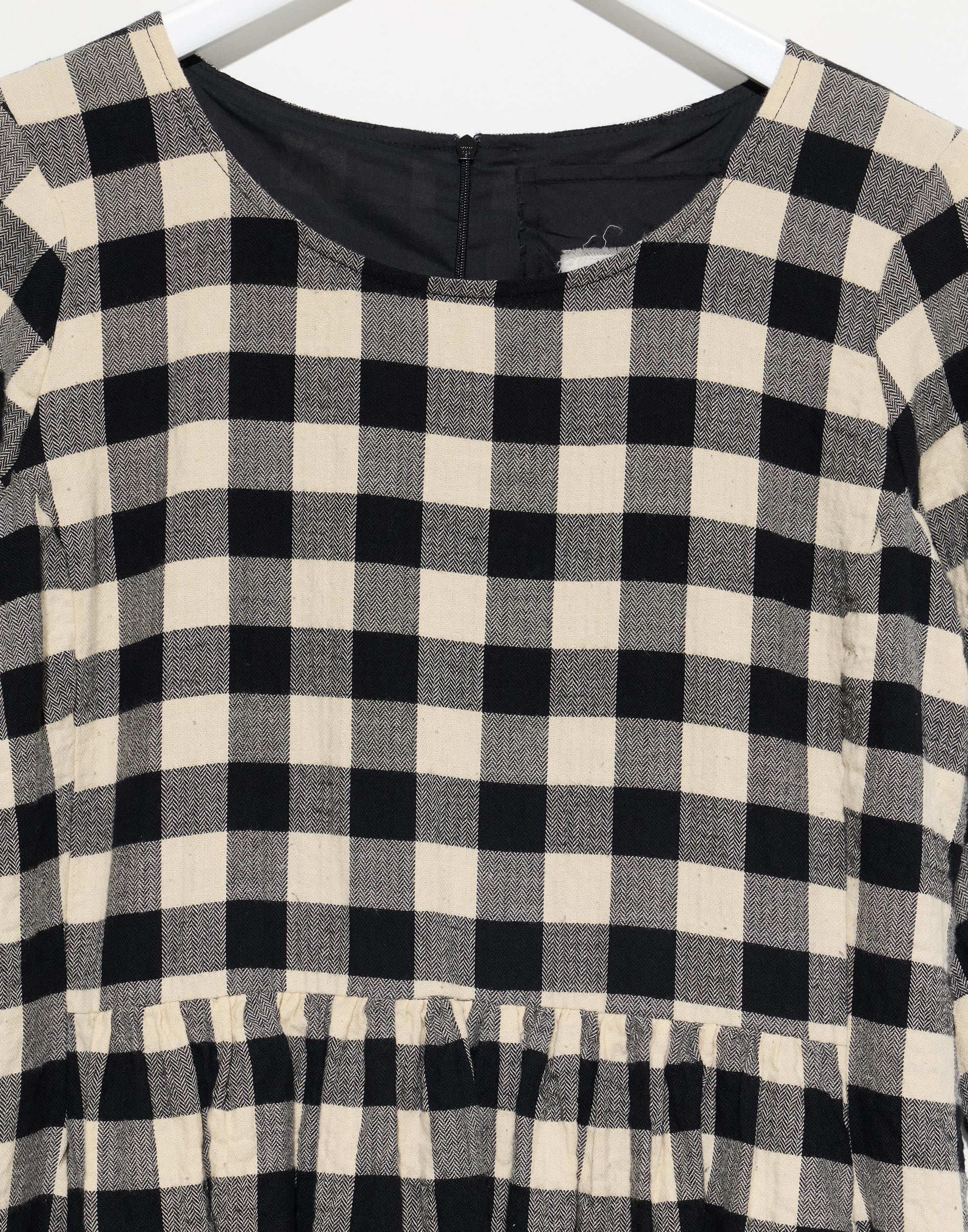Black & White Check Cotton Doris Dress