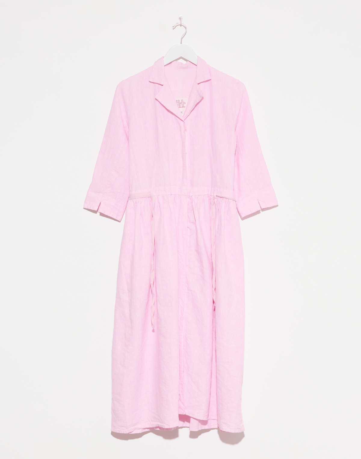 Pink Linen Davina Shirt Dress