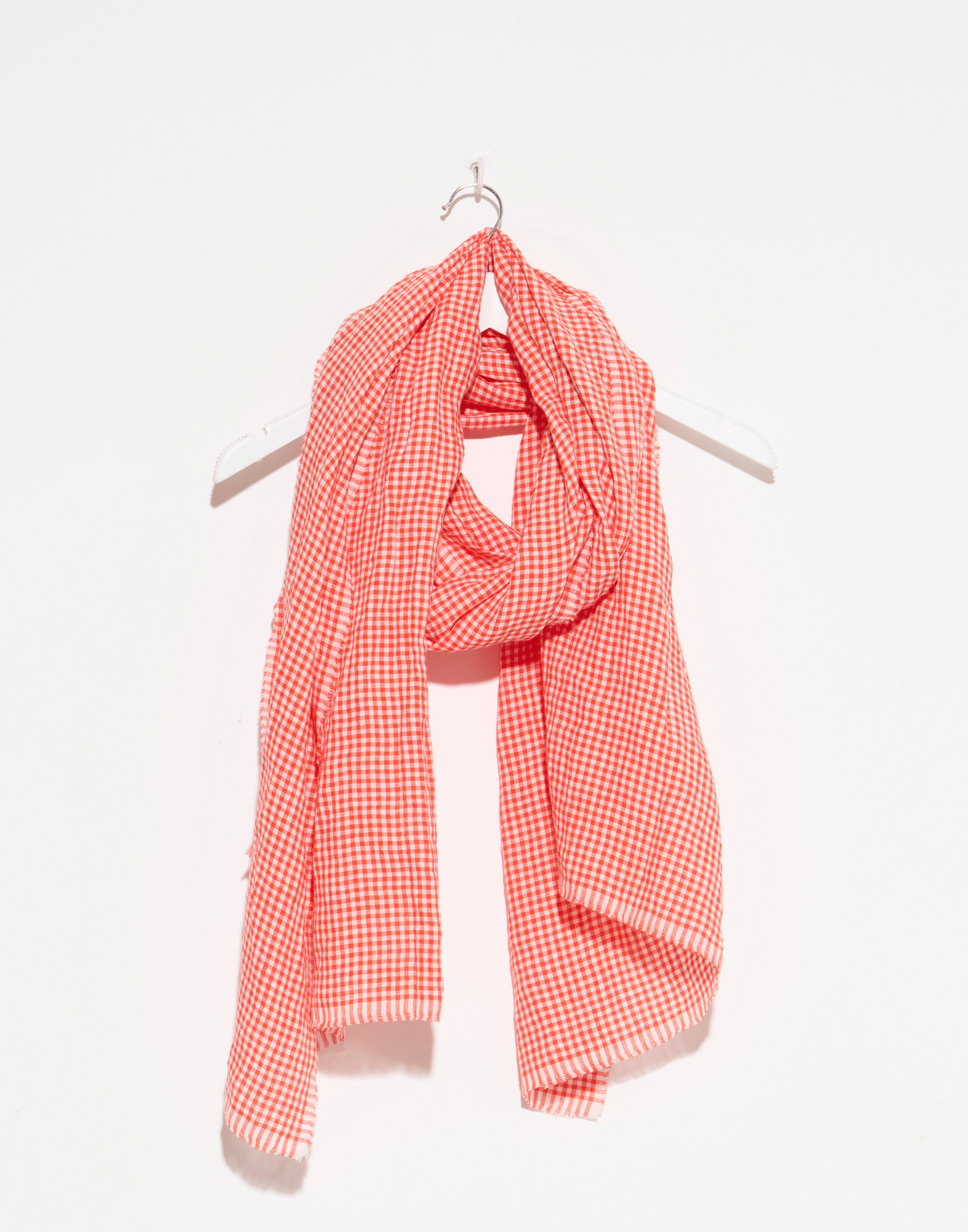 Milk Poppy Linen Gingham Scarf