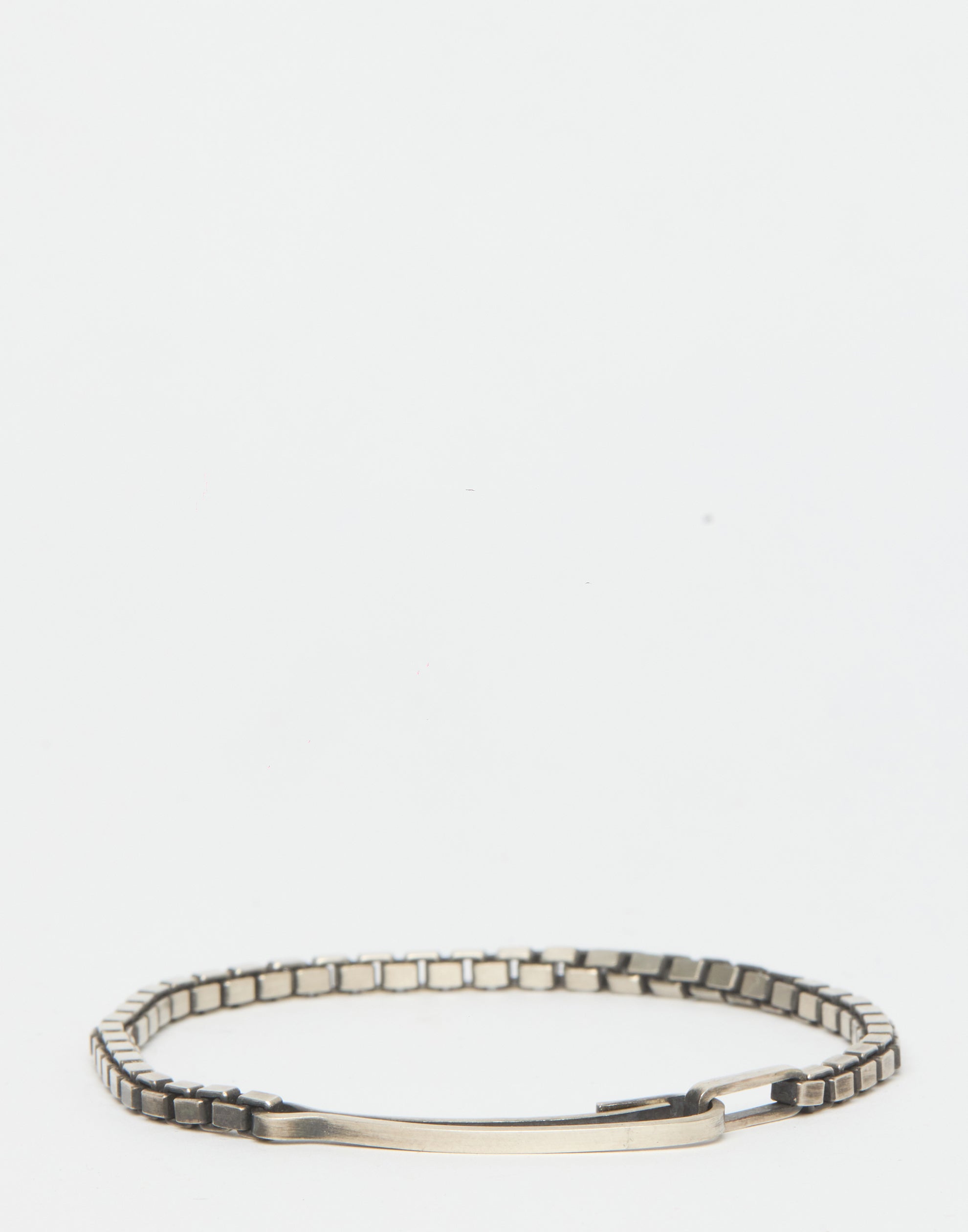 Silver Box Chain Snap Link Bracelet
