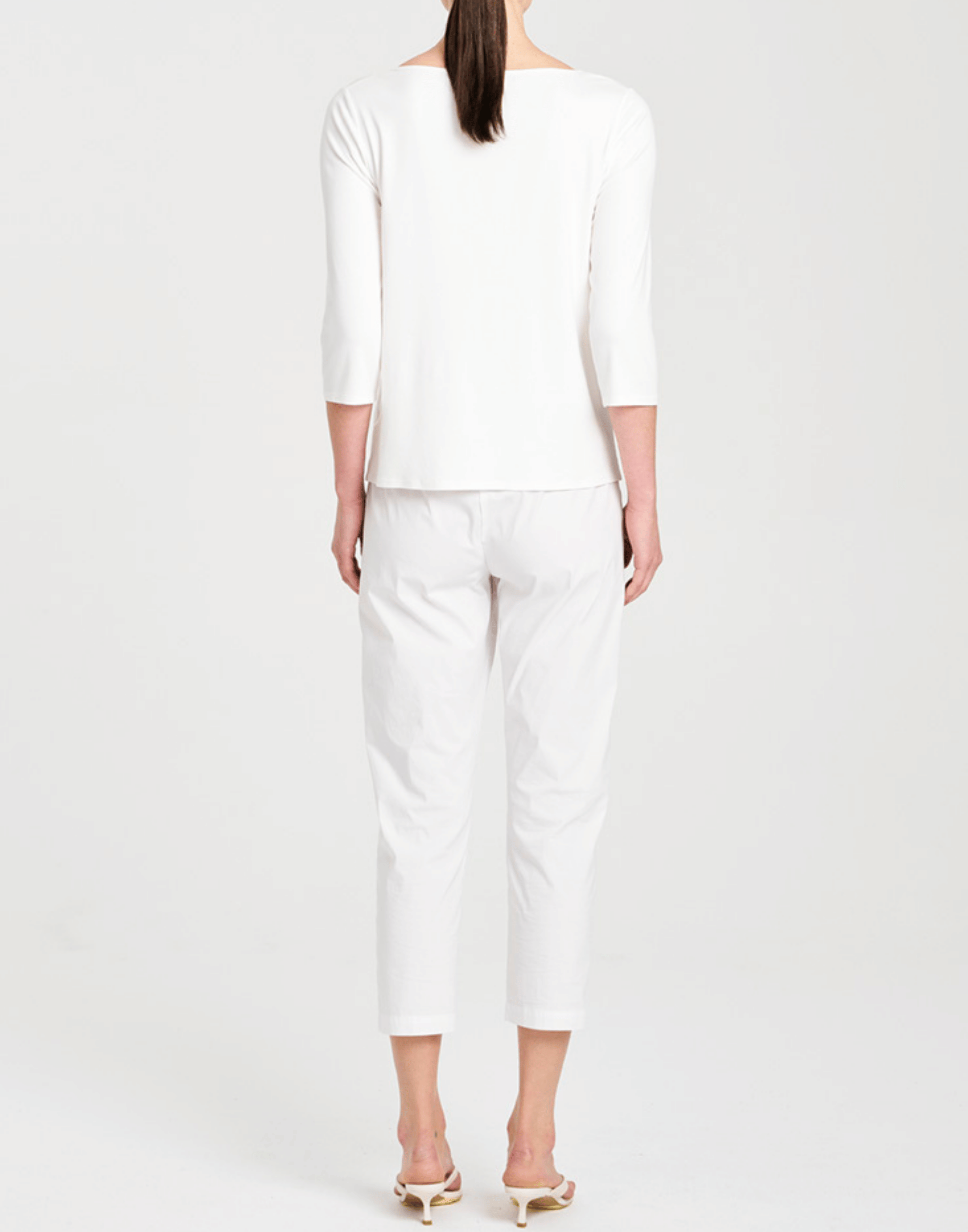White Cotton Blend Nomad Pants