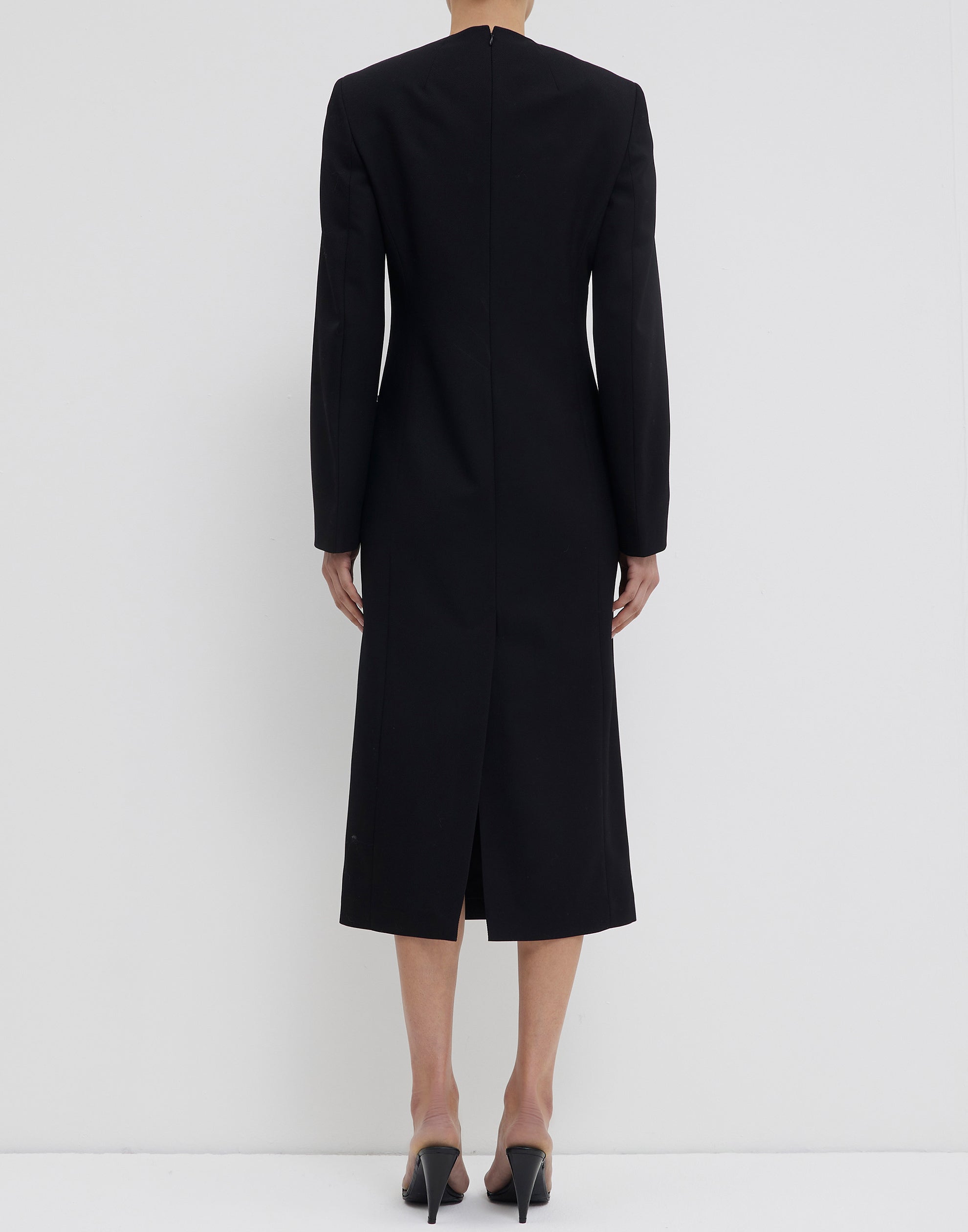 Black Silk & Wool Dina Tailored Dress