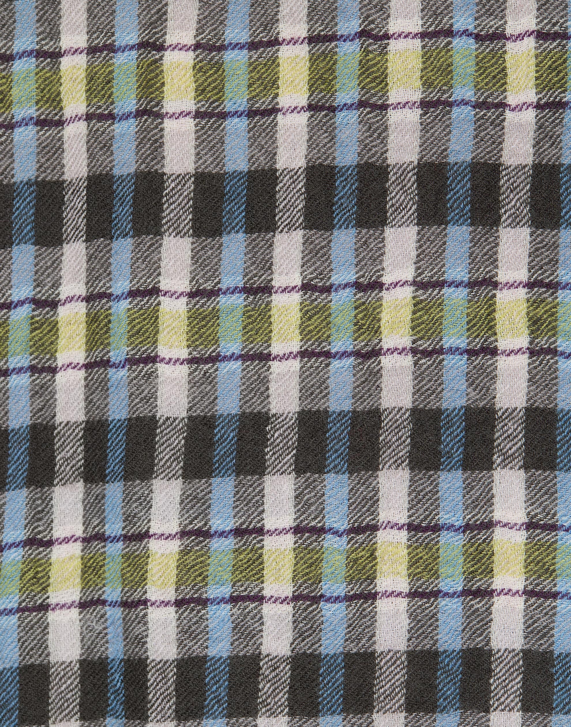 Blue & Brown Check Wool Scarf