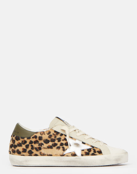 スニーカー Golden  Off-White Leather Sneakers With Leopard-Print Amazon.com | VINTAGE HAVANA Womens Hazel Platform Cheetah