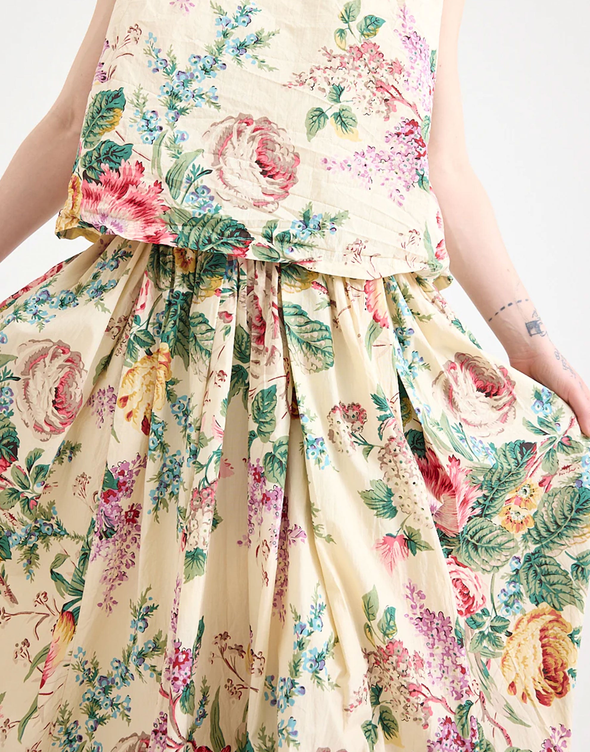 Floral Print Cotton Poplin Ulla Skirt