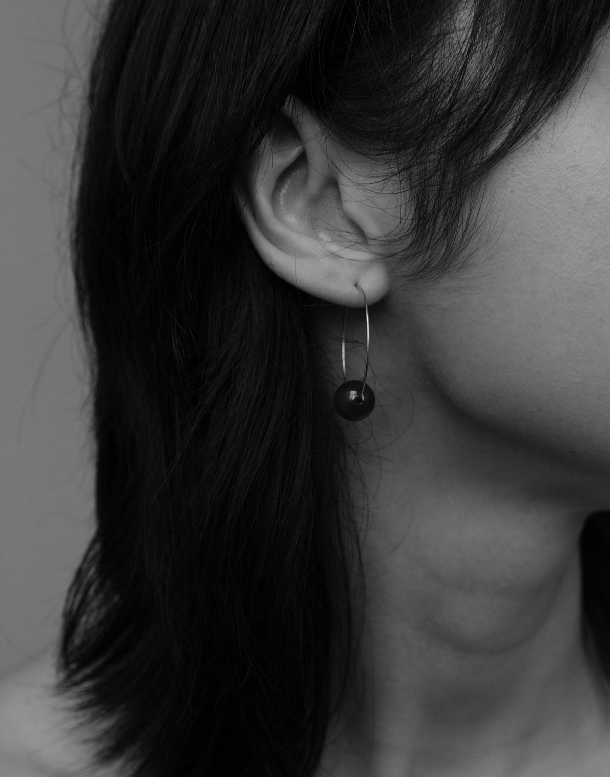 Carnelian & Silver Audrey Hoop Earrings