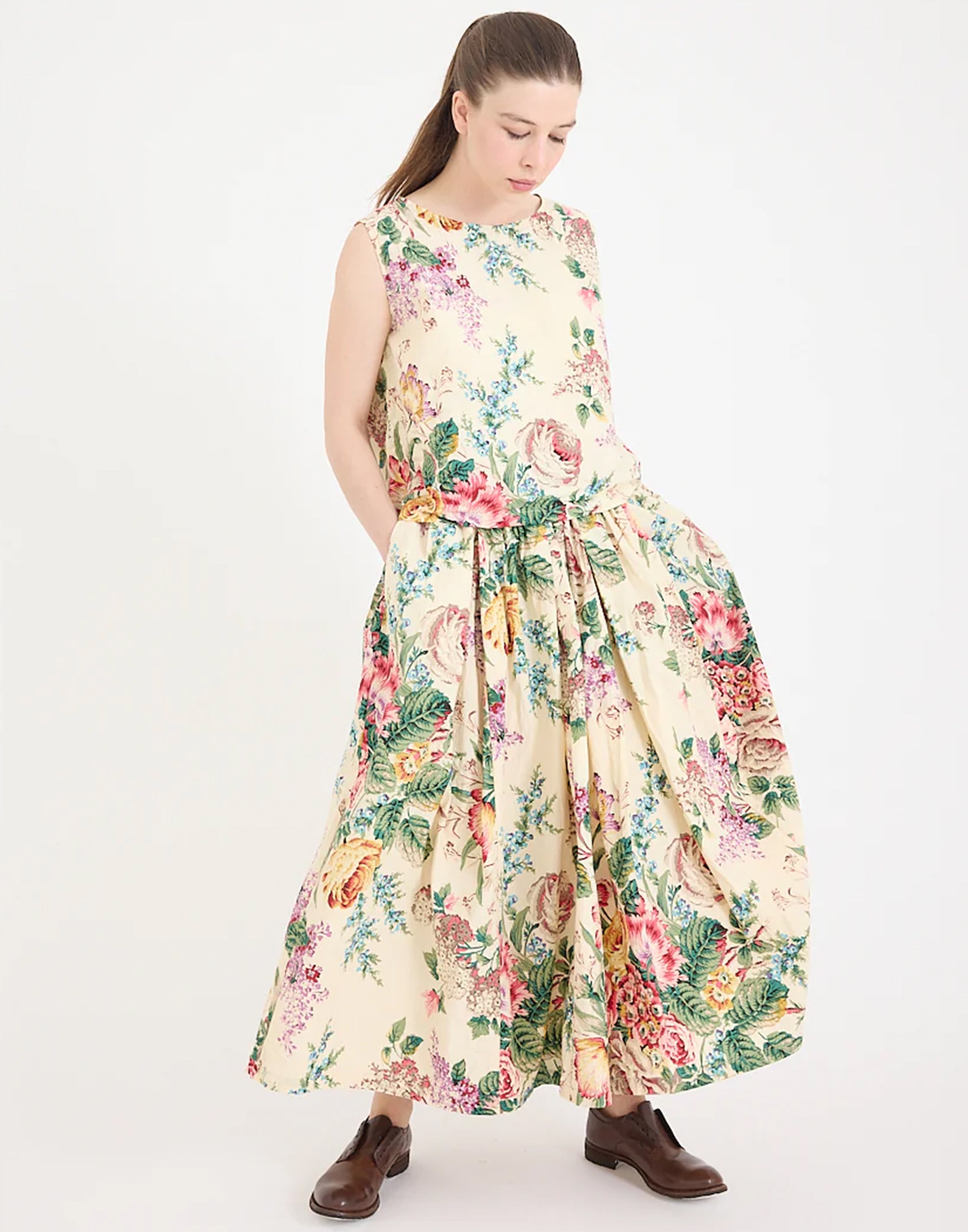 Floral Print Cotton Poplin Ulla Skirt