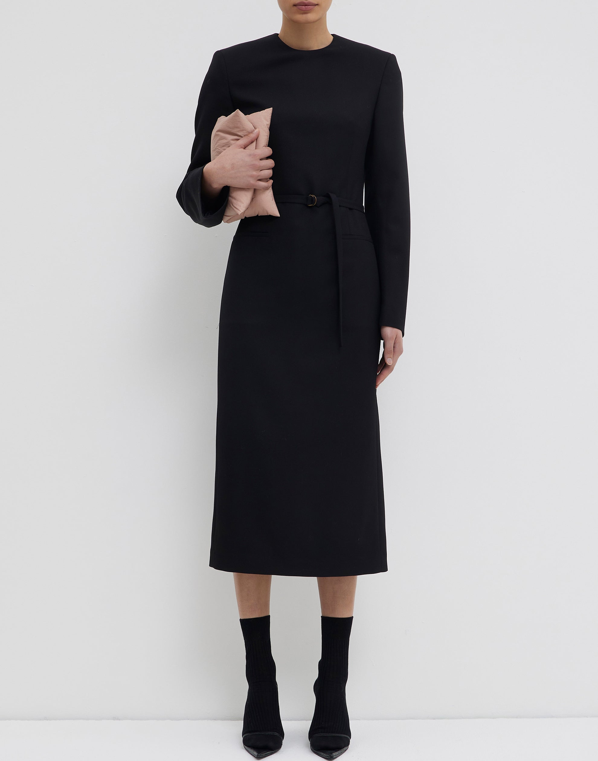 Black Silk & Wool Dina Tailored Dress