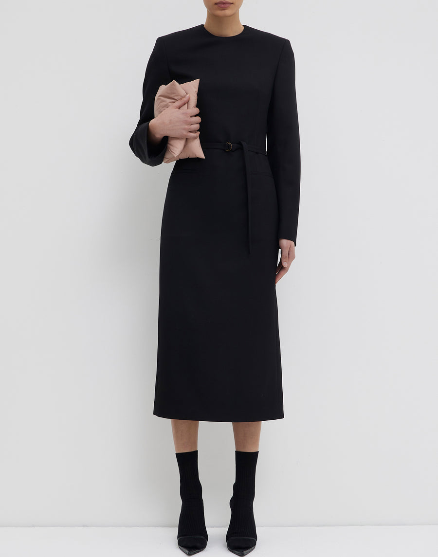 Black Silk & Wool Dina Tailored Dress