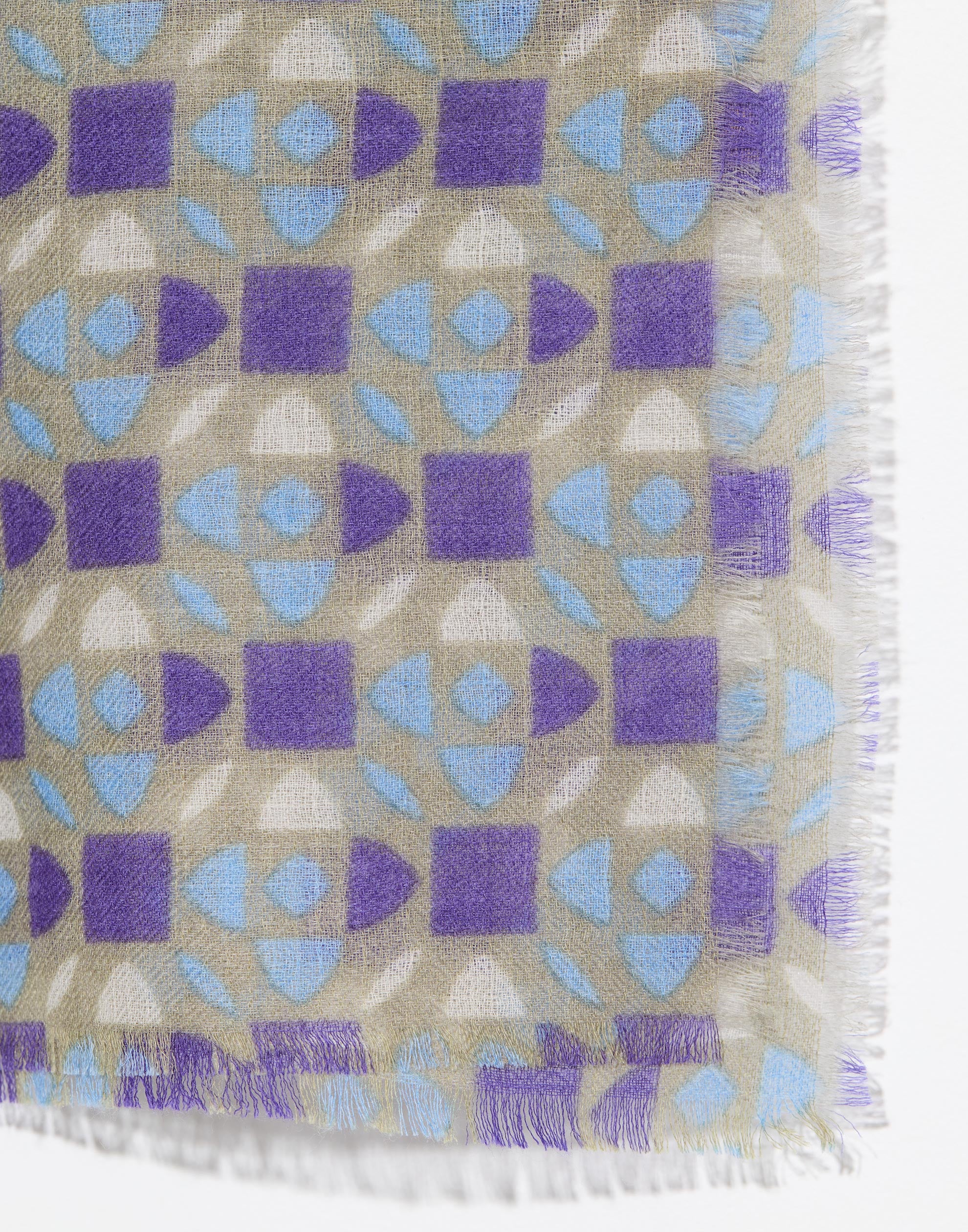 Purple Wool & Cashmere Blend Square Scarf