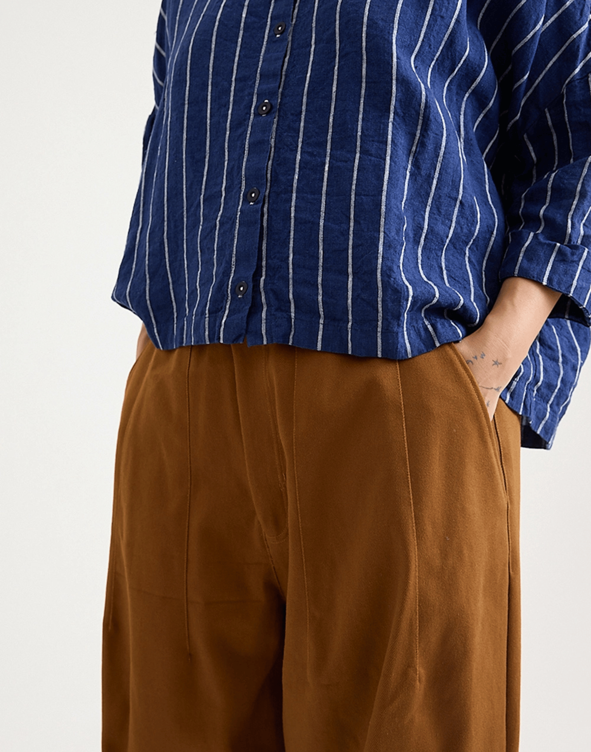 Brick Cotton Twill Stevie Barrel Pants