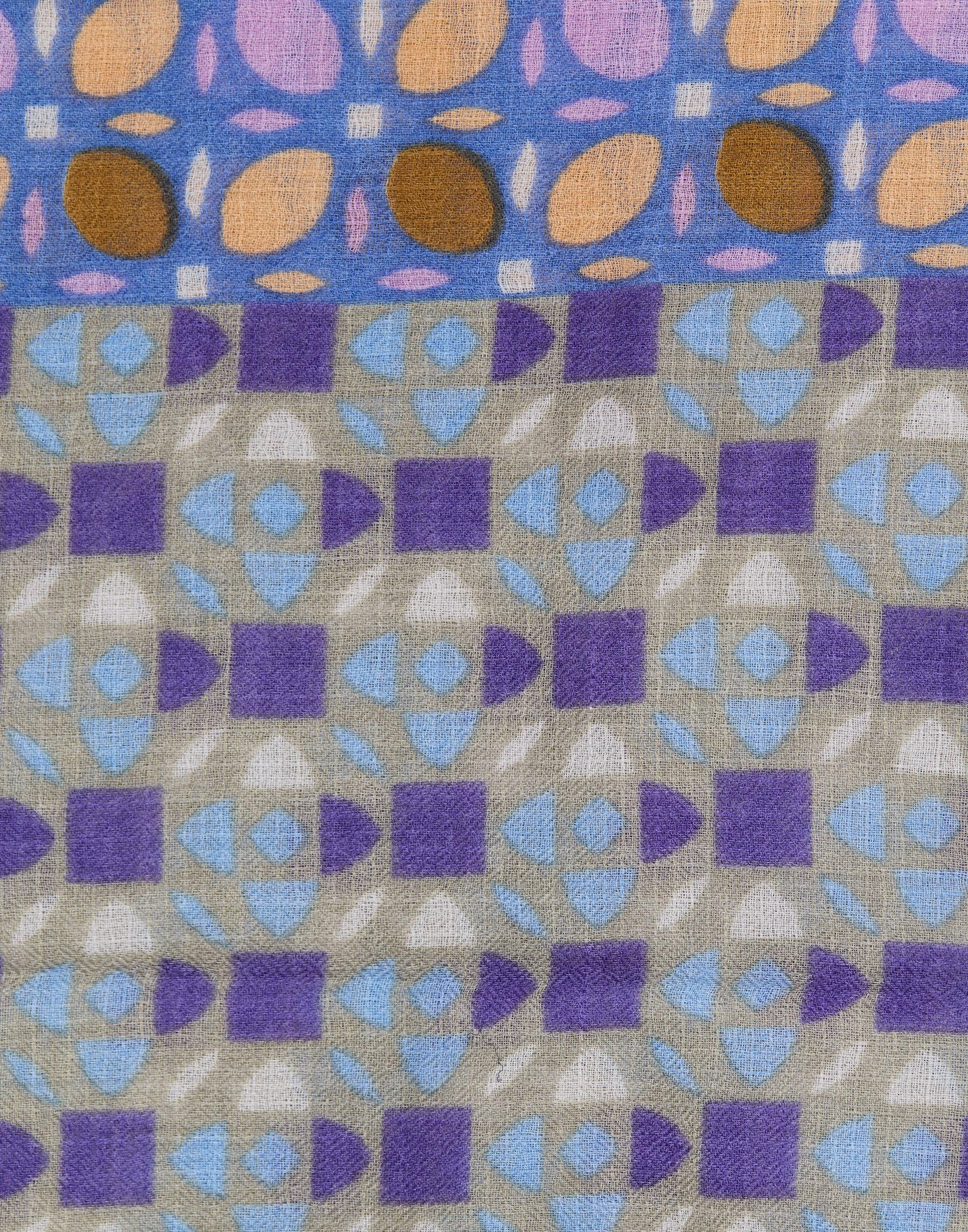 Purple Wool & Cashmere Blend Square Scarf