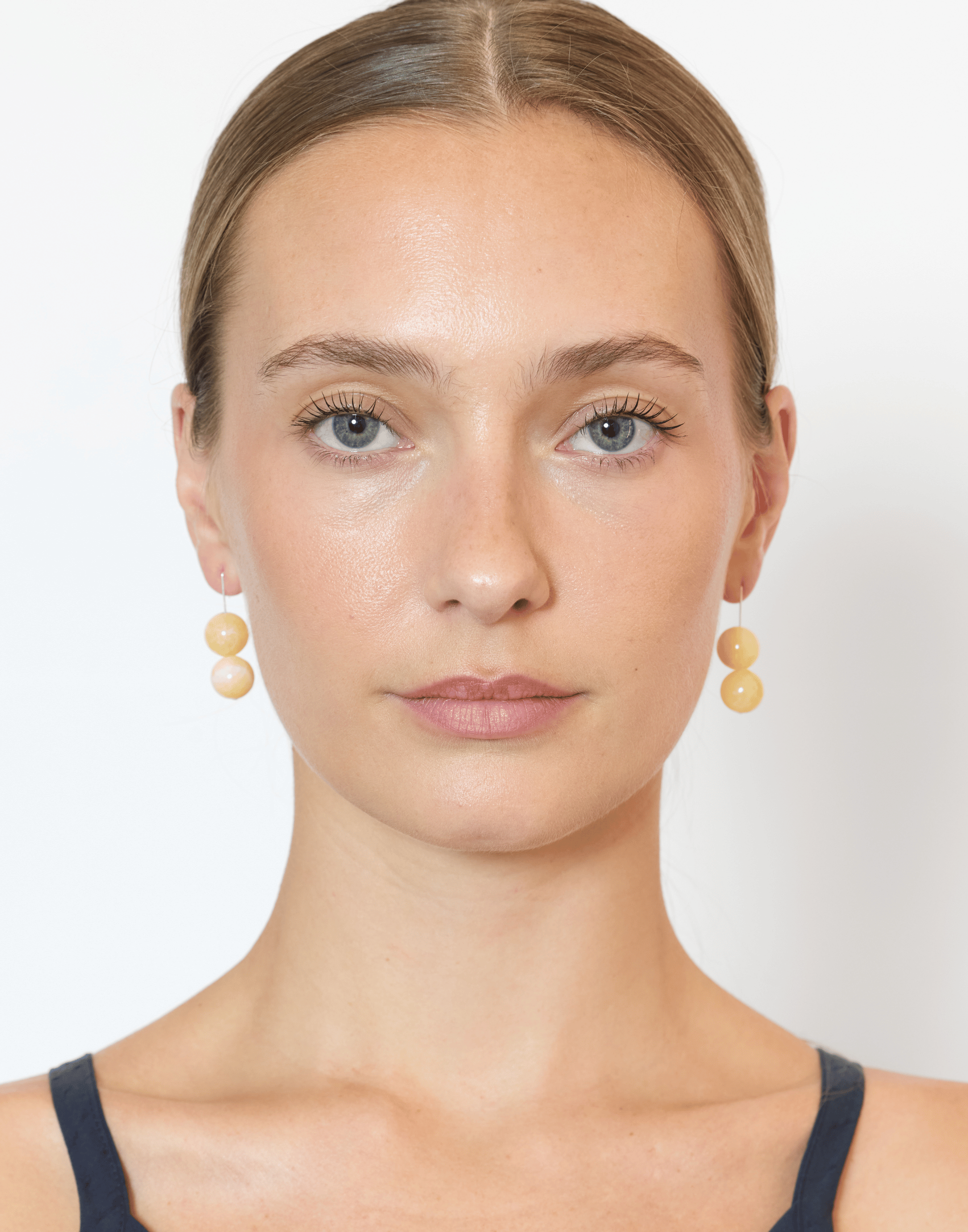 Yellow Calcite & Silver Daphne Earrings