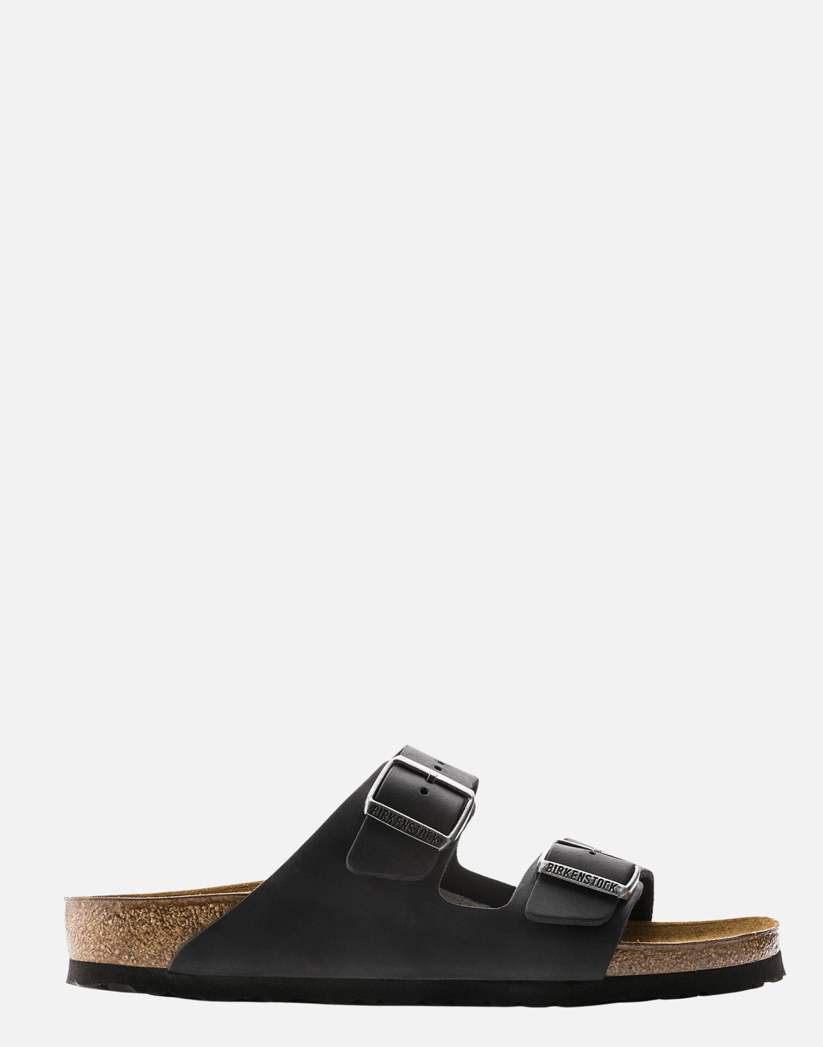 Regular Black Oiled Leather Arizona Sandals