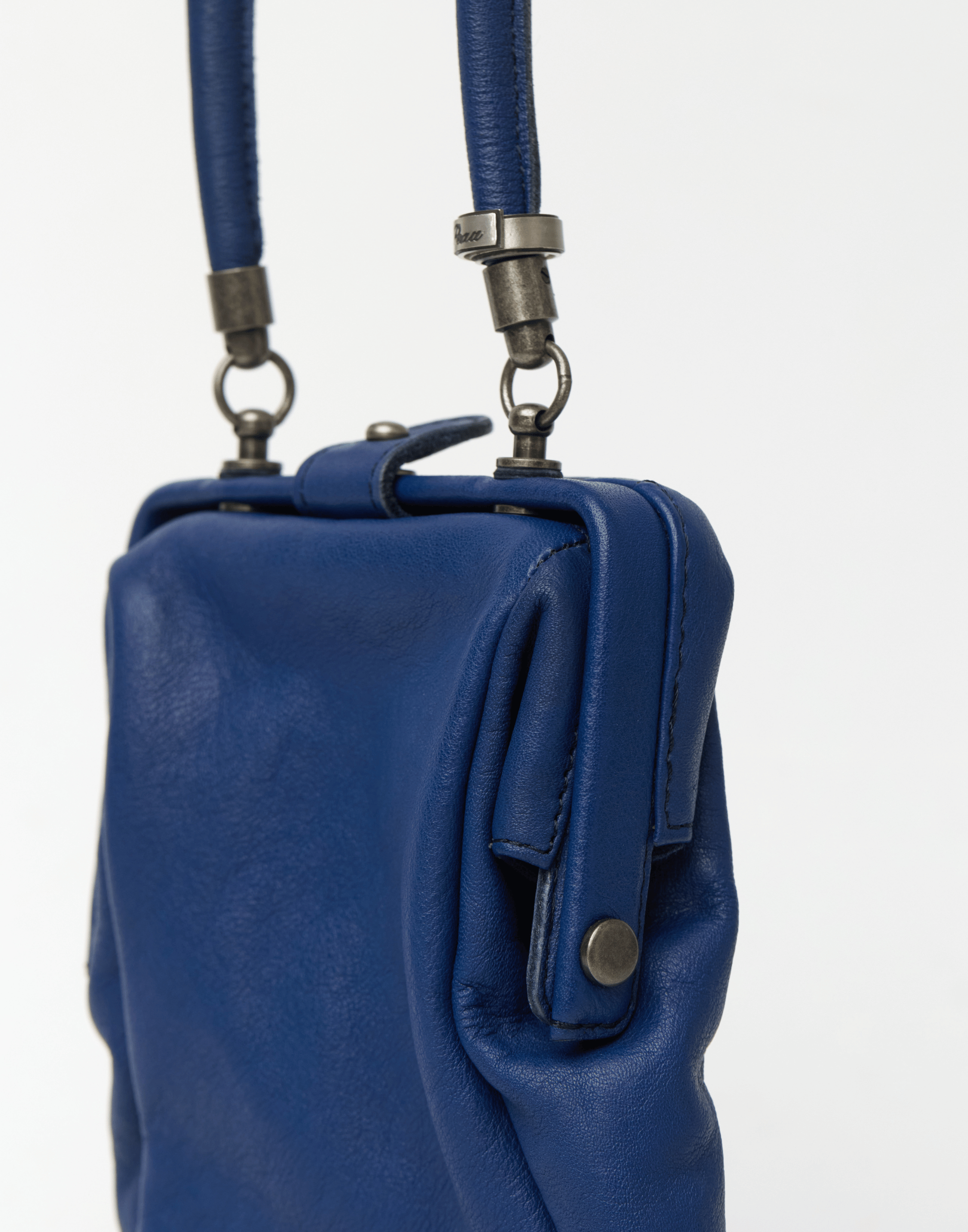Navy Leather Small Cross Body Bag