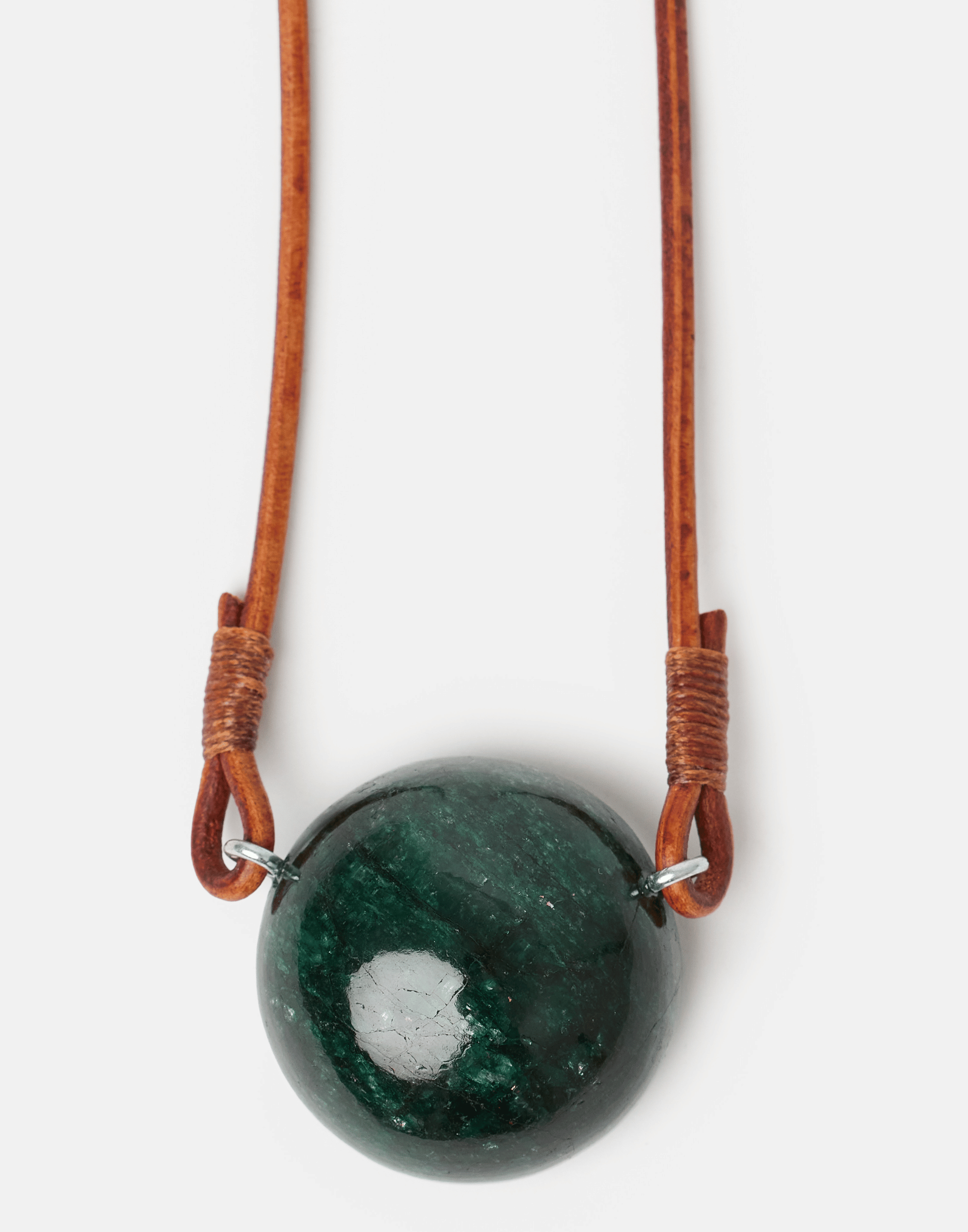 Emerald Cabochon Pendant Necklace