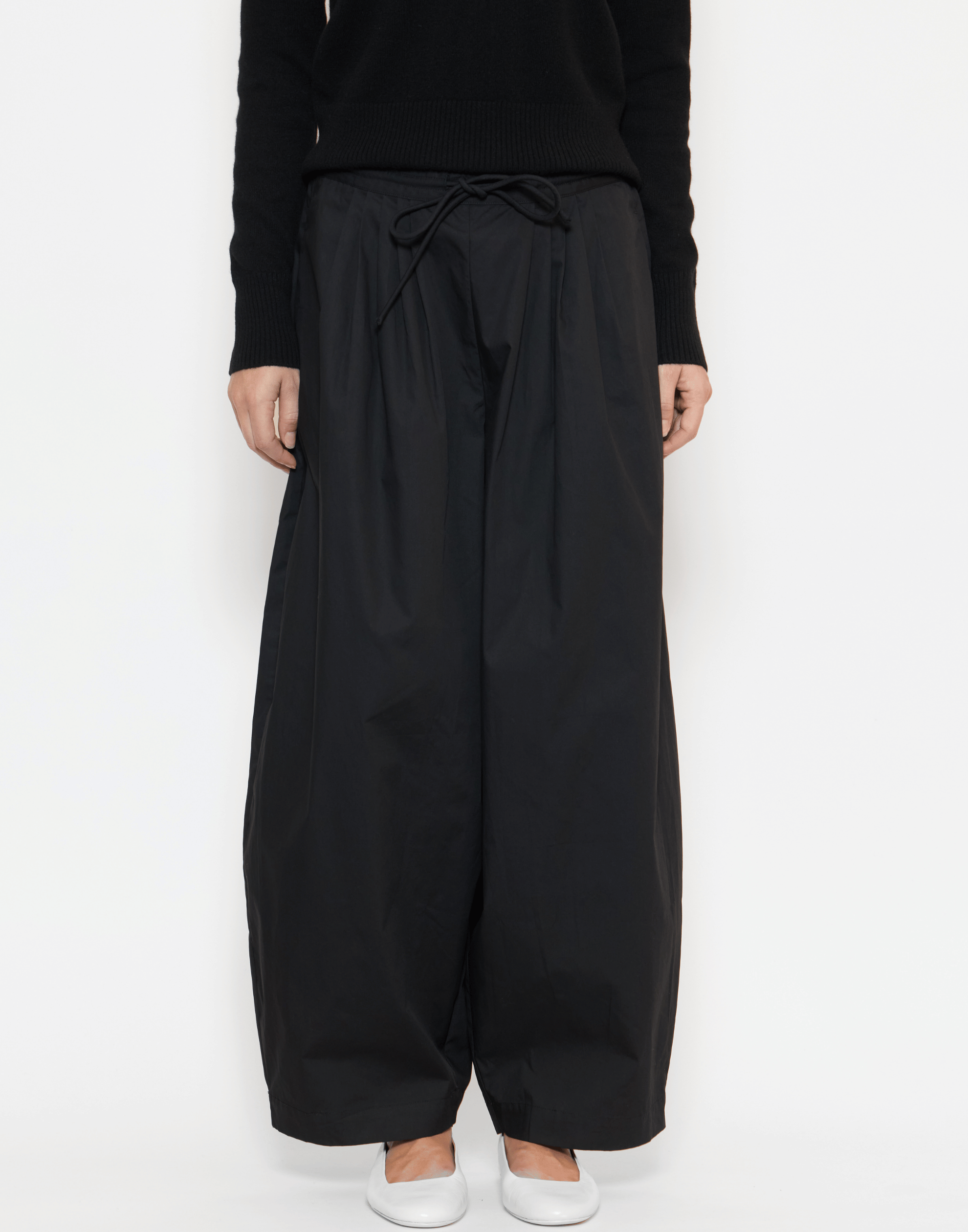 Black Cotton Poplin Pamela Pants