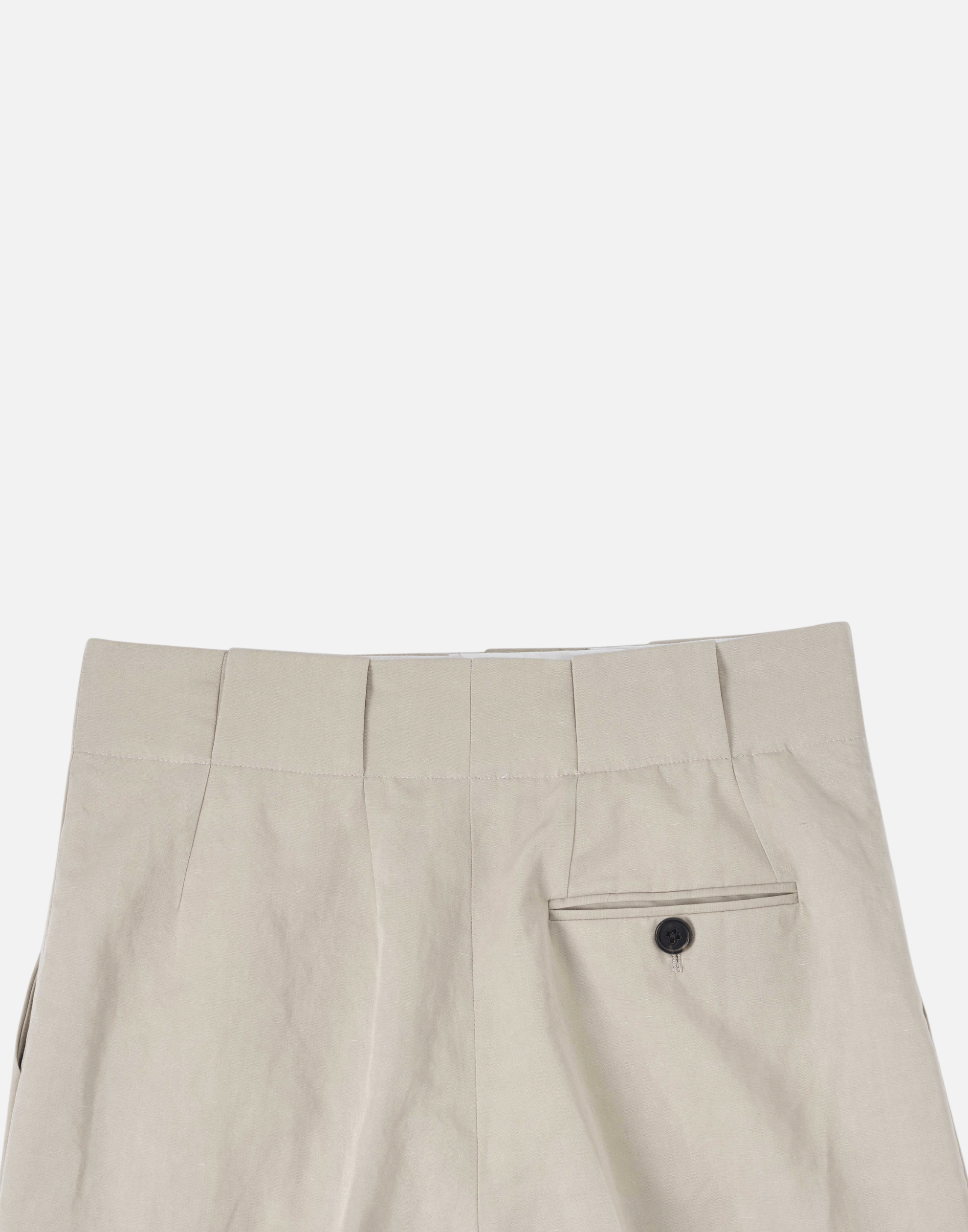 Stone Cotton & Linen Belt Loop Trousers