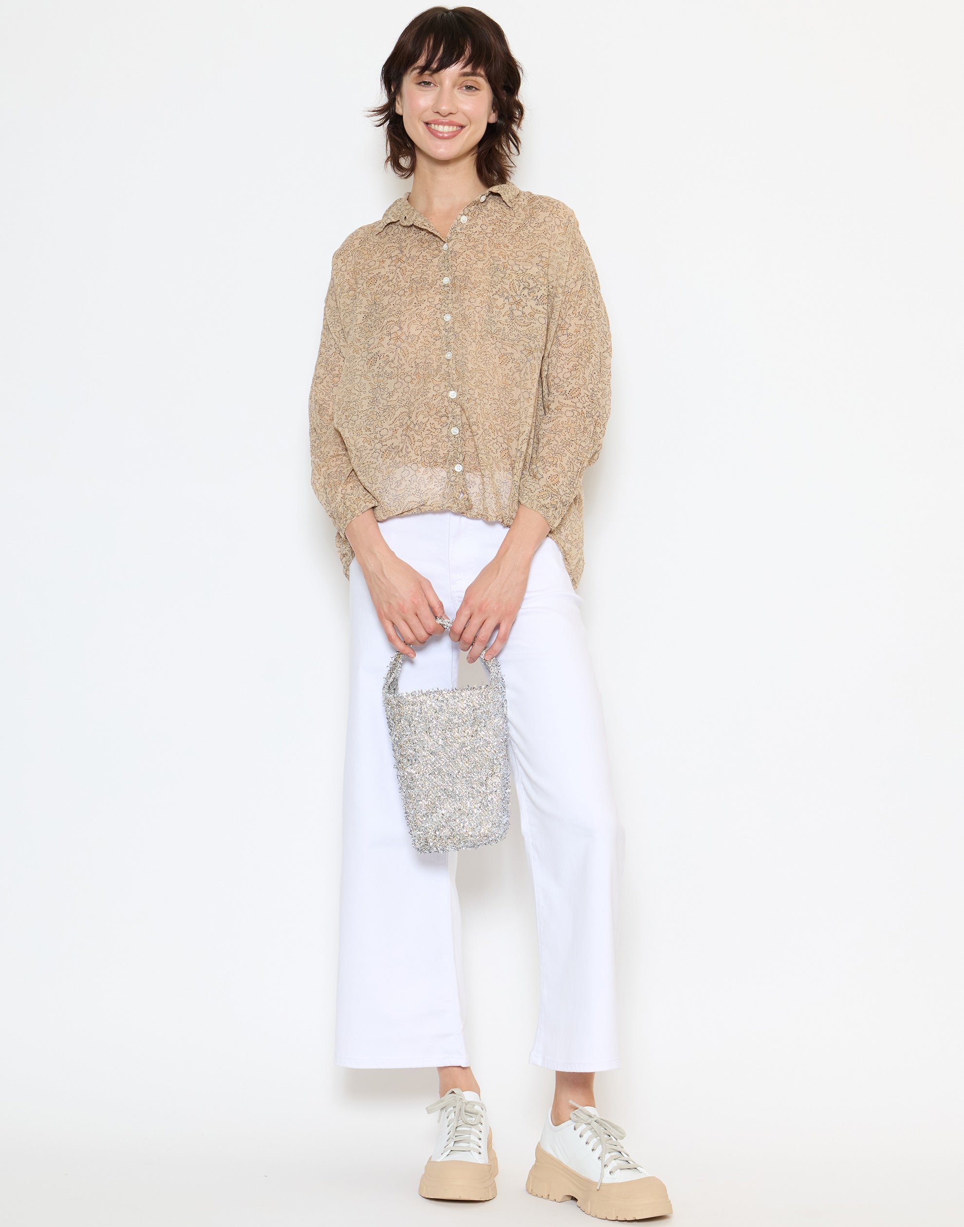 Silver & Gold Lametta Tube Bag