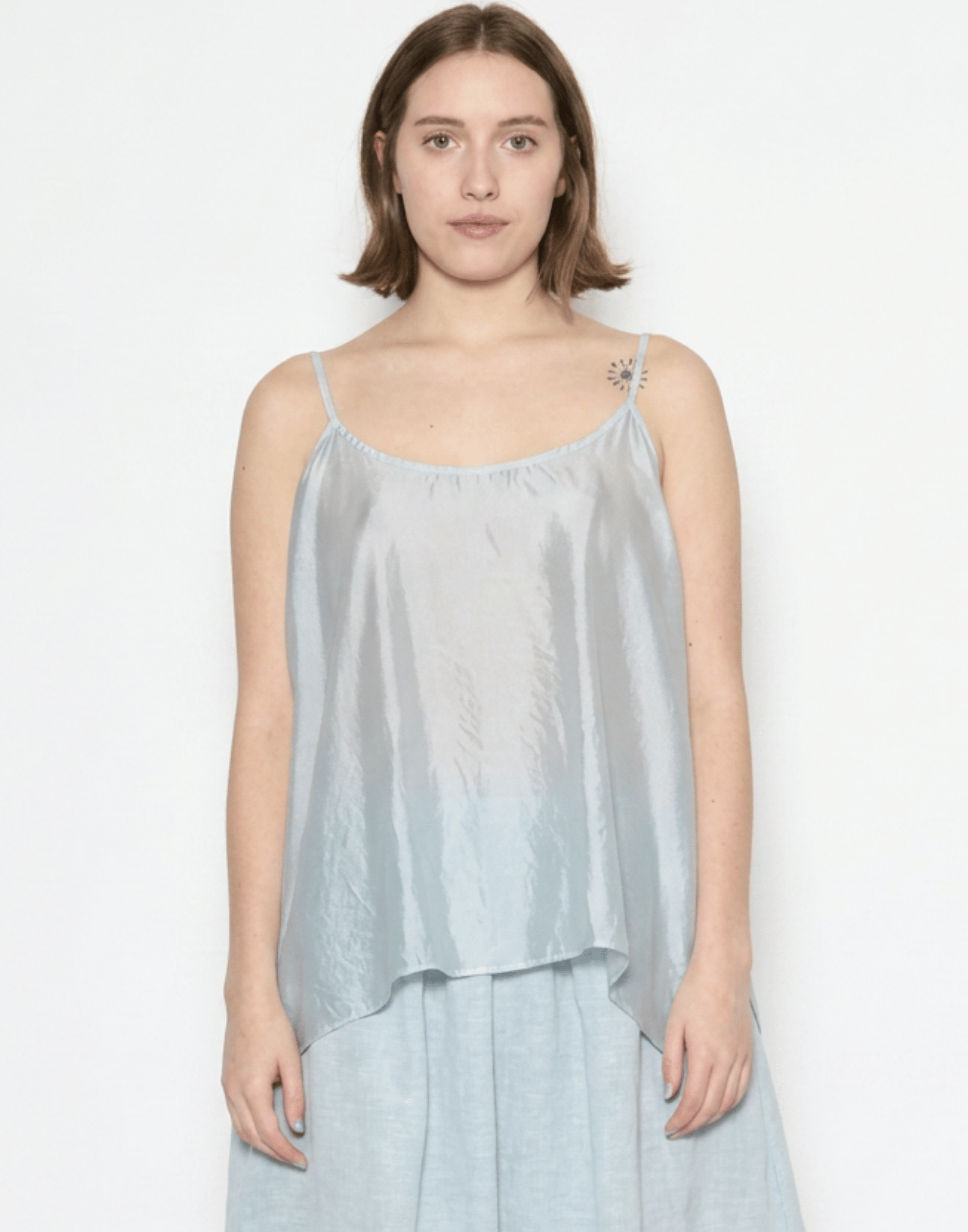 Moonish Blue Silk Shylk Caraco Tank Top