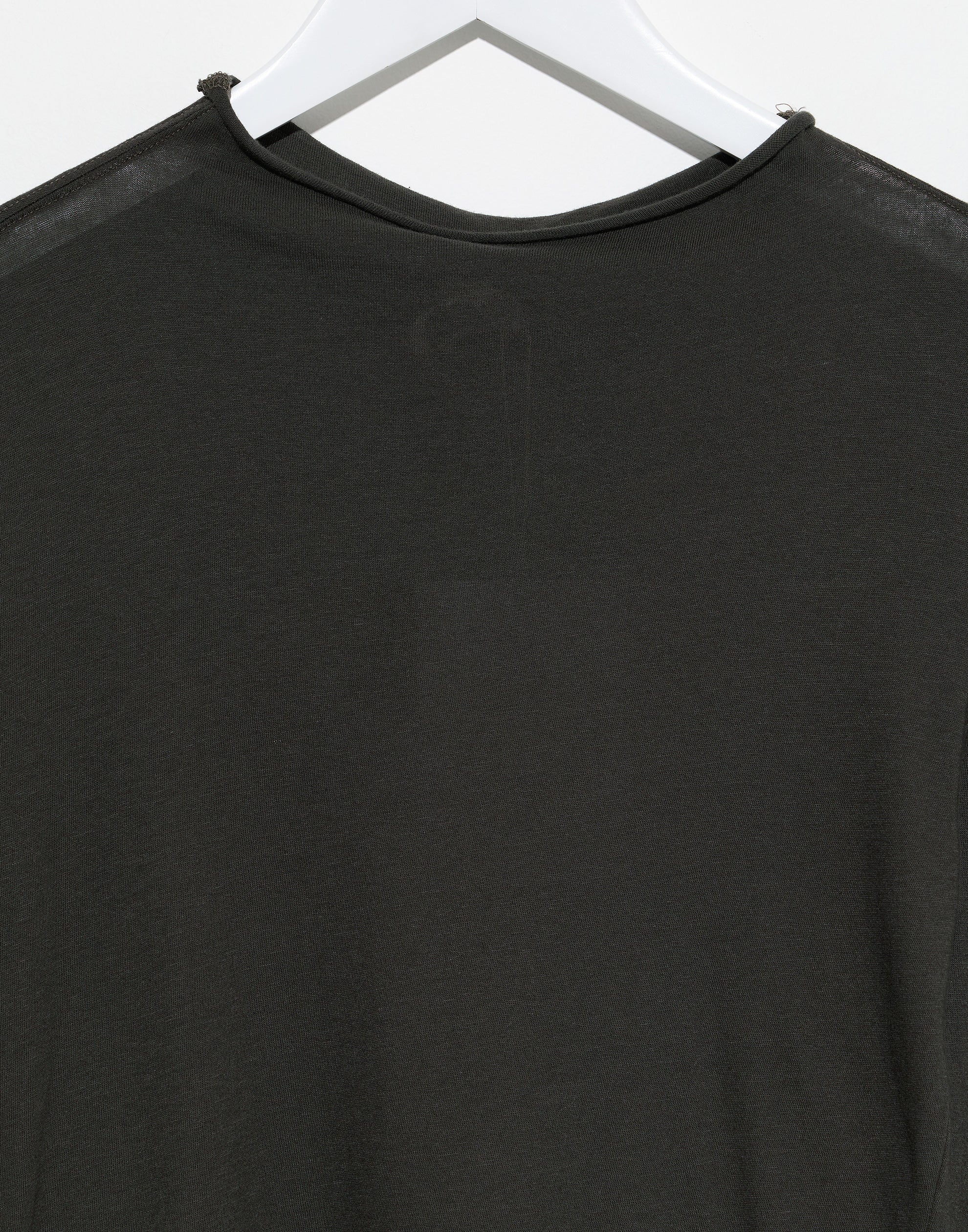 Slate Grey Cotton Raised Neck T-Shirt
