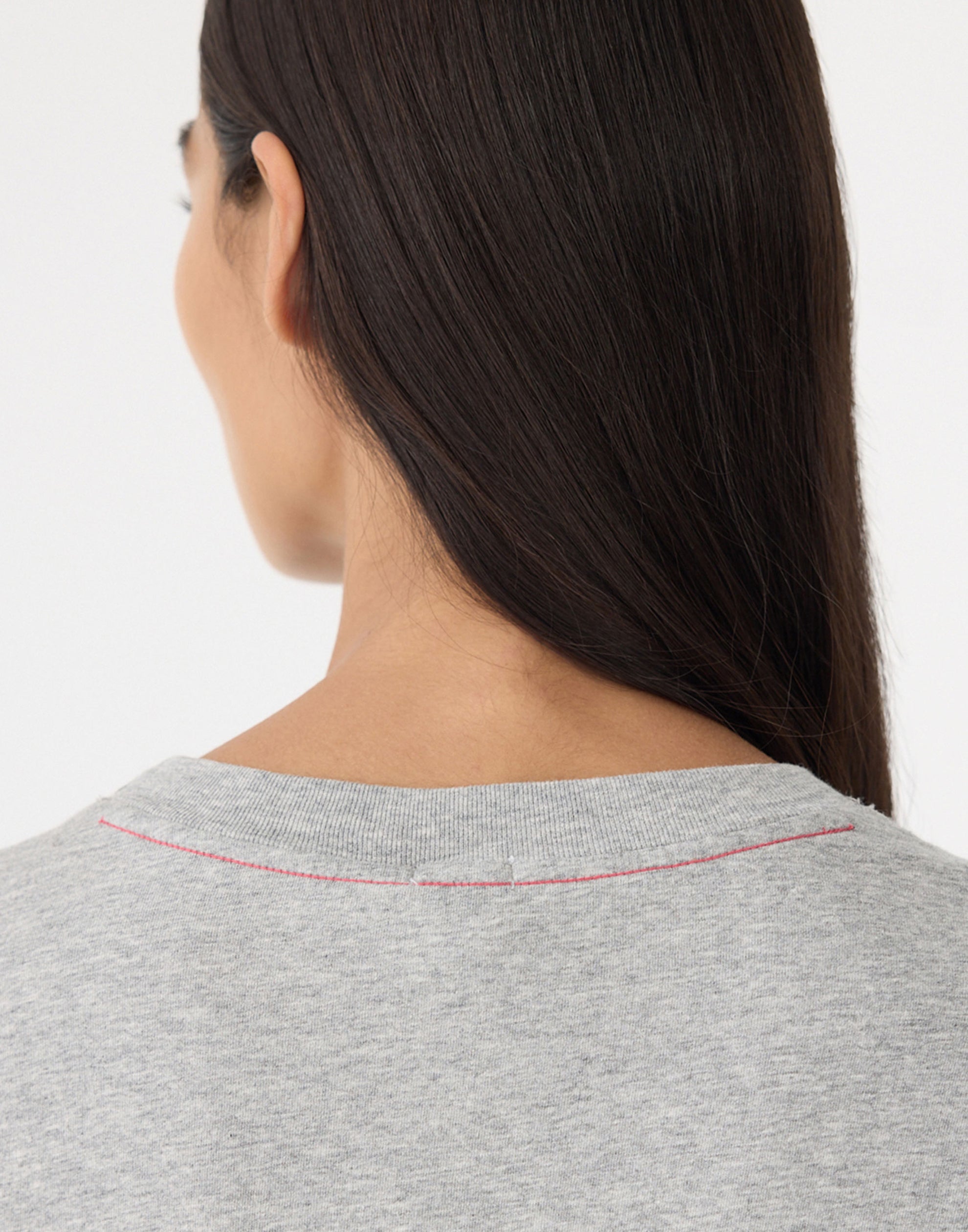 Grey & Heritage Red Cotton Slouch Dot T-Shirt