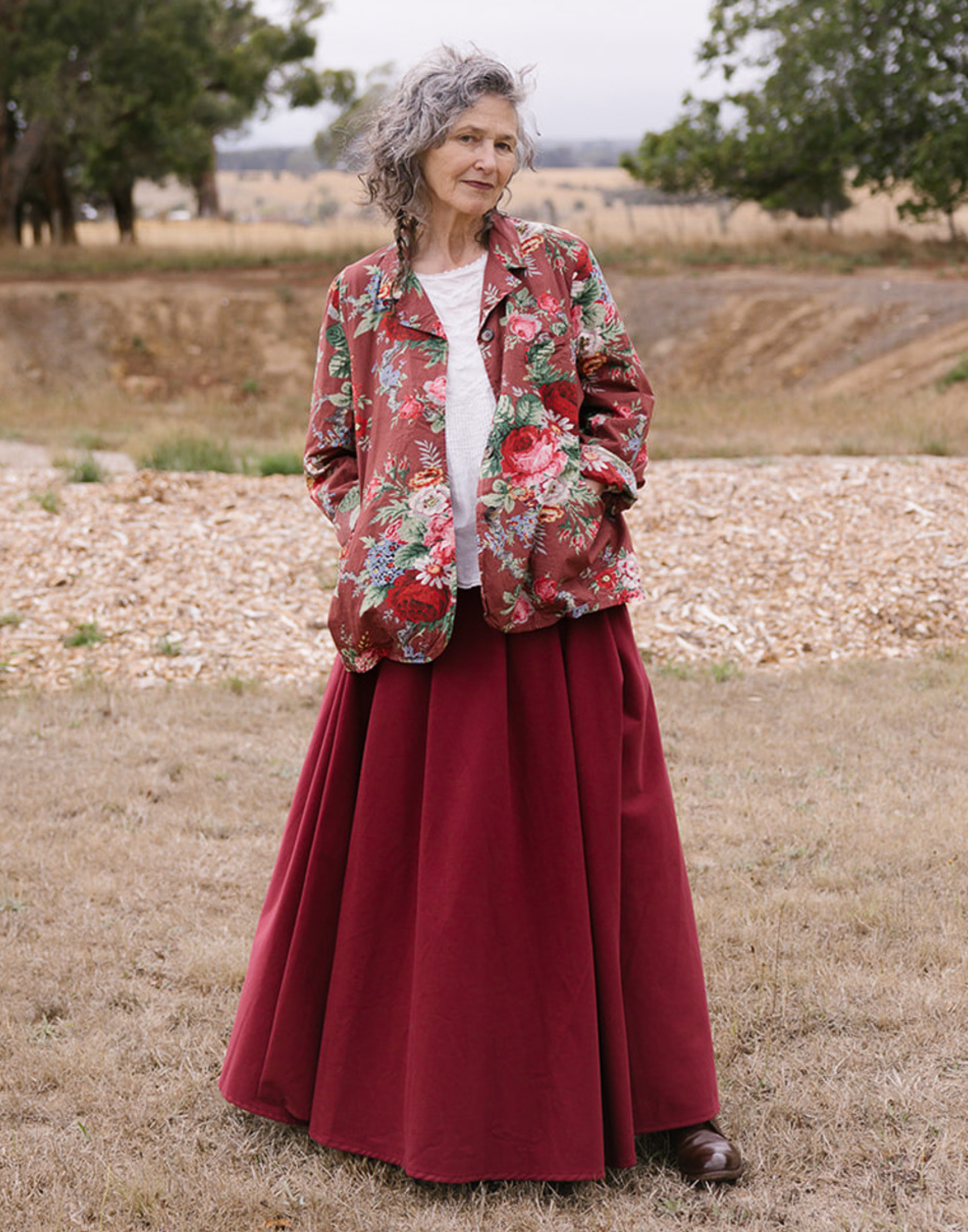 Sunset Floral Chintz Cotton Dominique Blazer