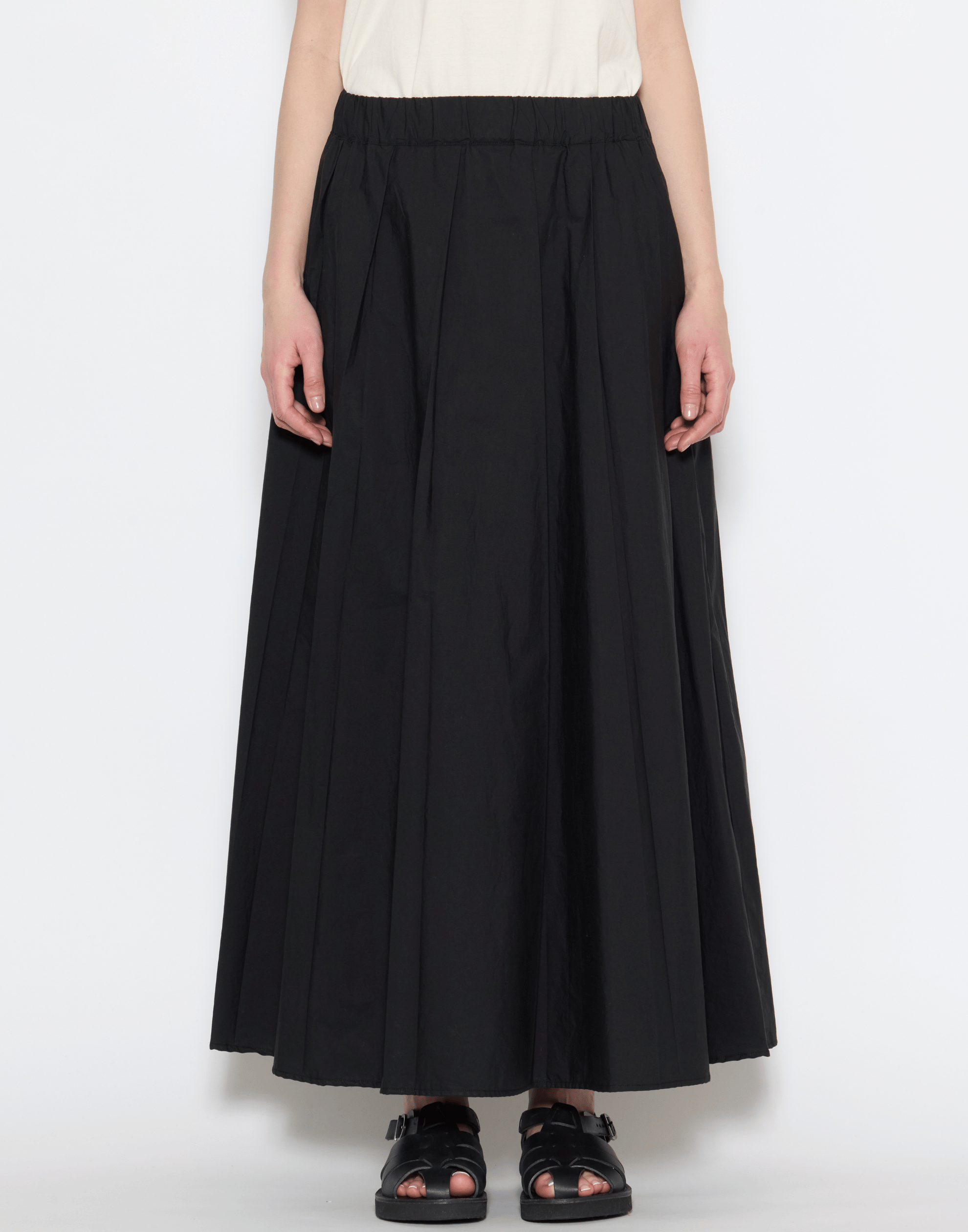 Black Cotton Poplin Skirt