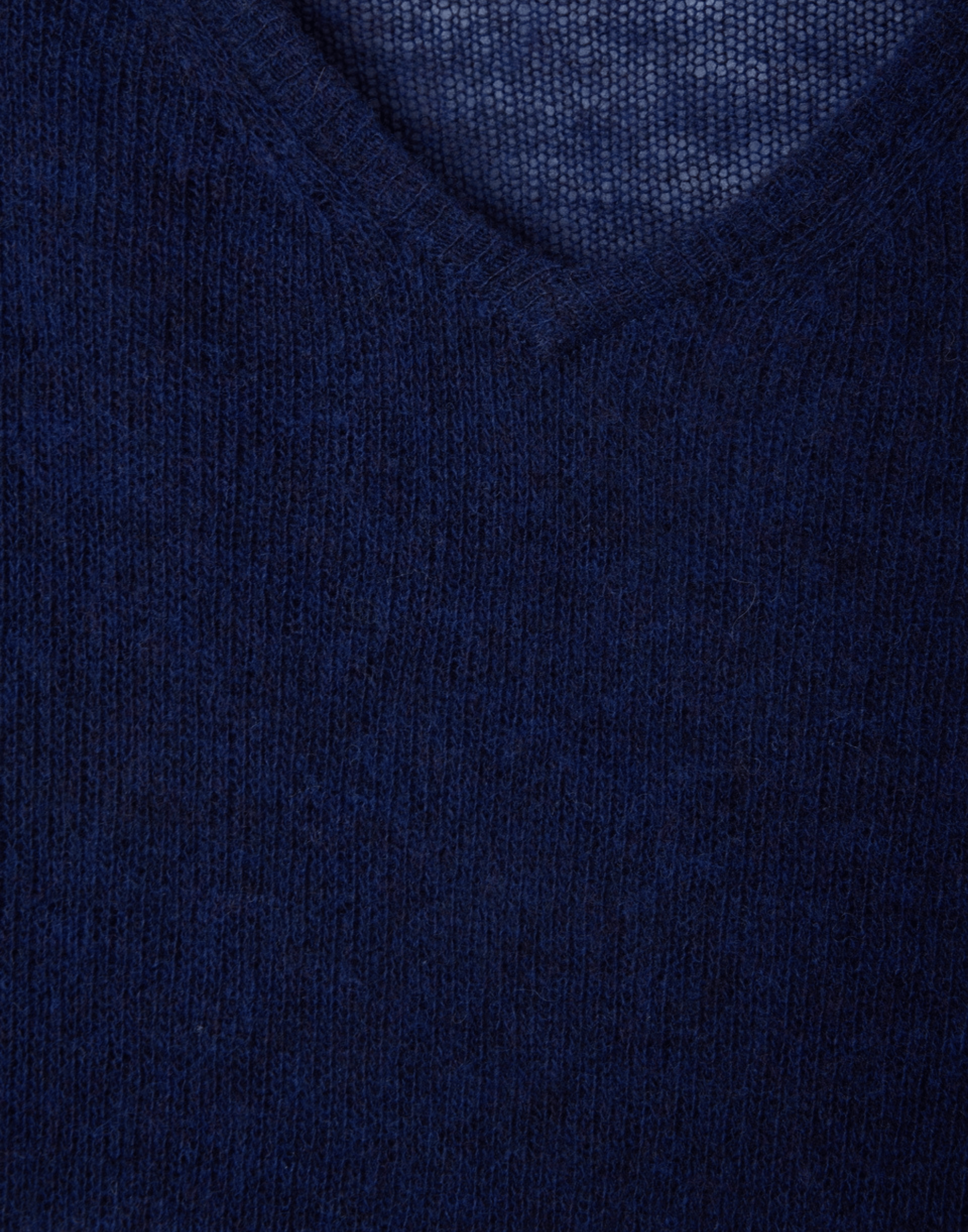 Navy Wool Cashmere Blend Dumy Pullover