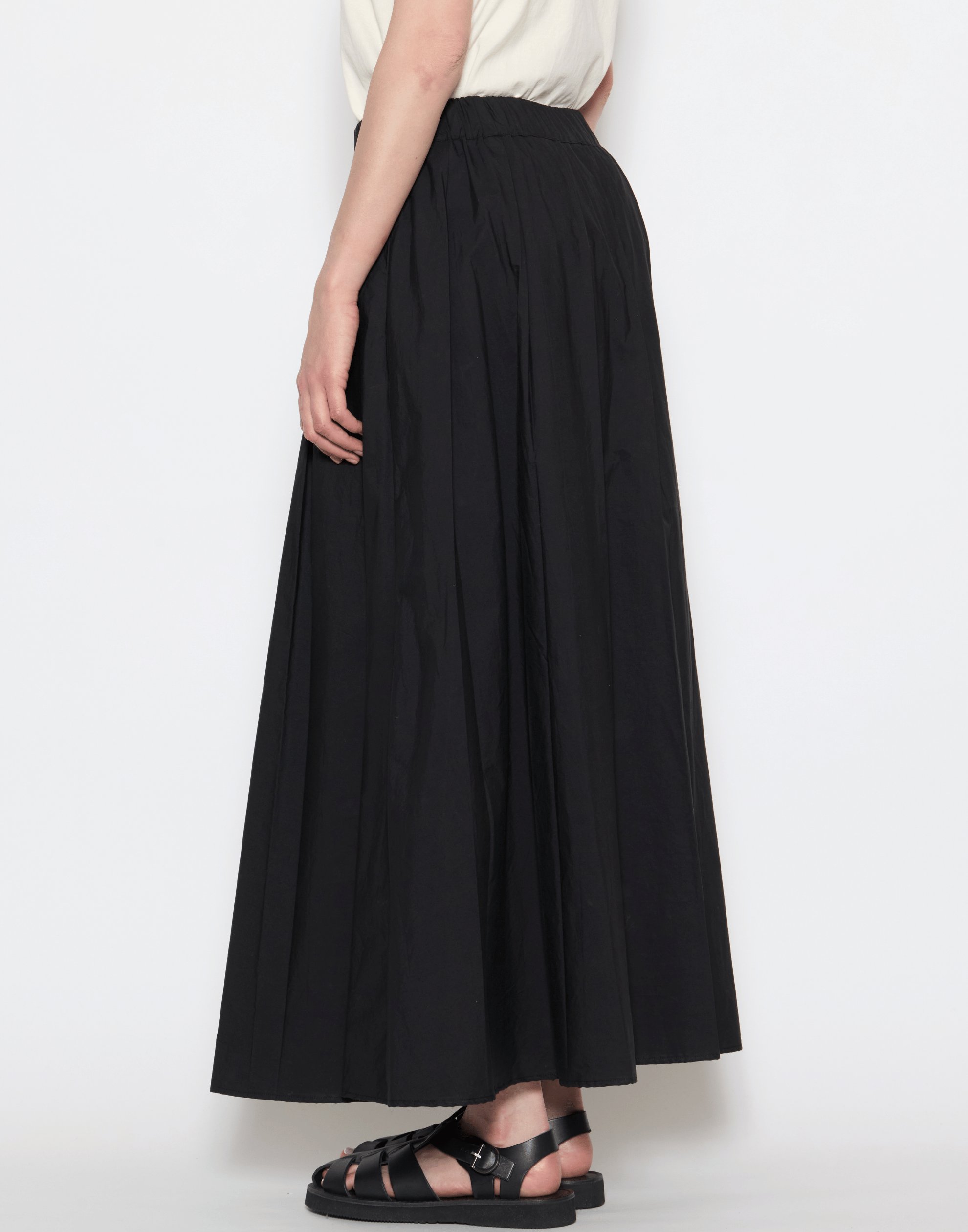 Black Cotton Poplin Skirt