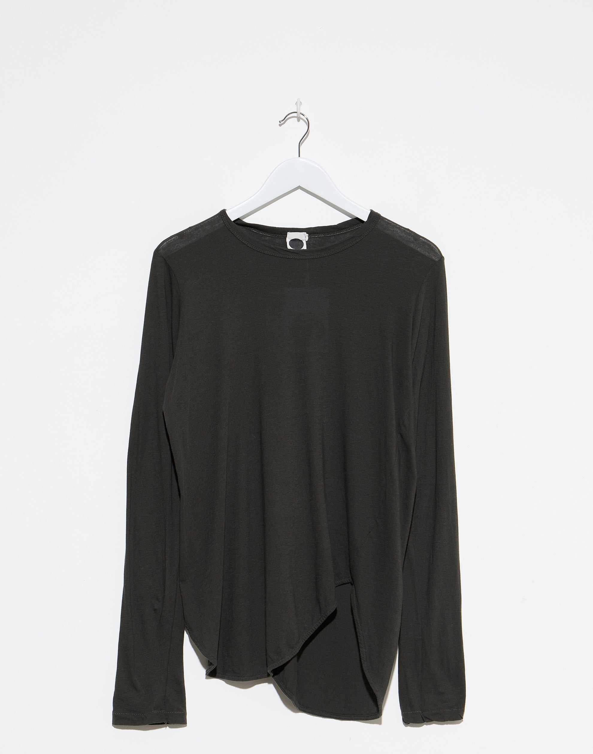 Slate Grey Cotton Scoop Hem T-Shirt