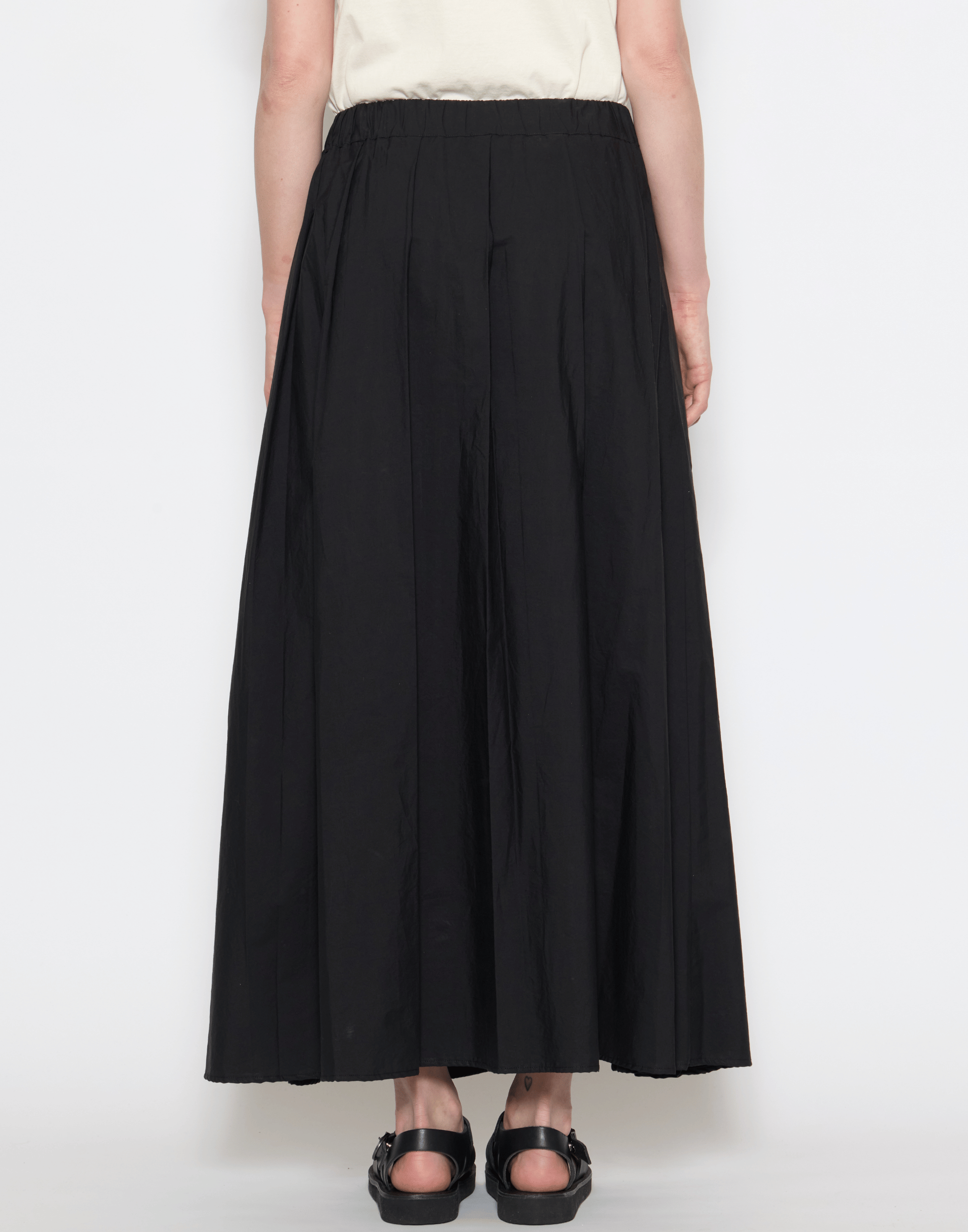 Black Cotton Poplin Skirt