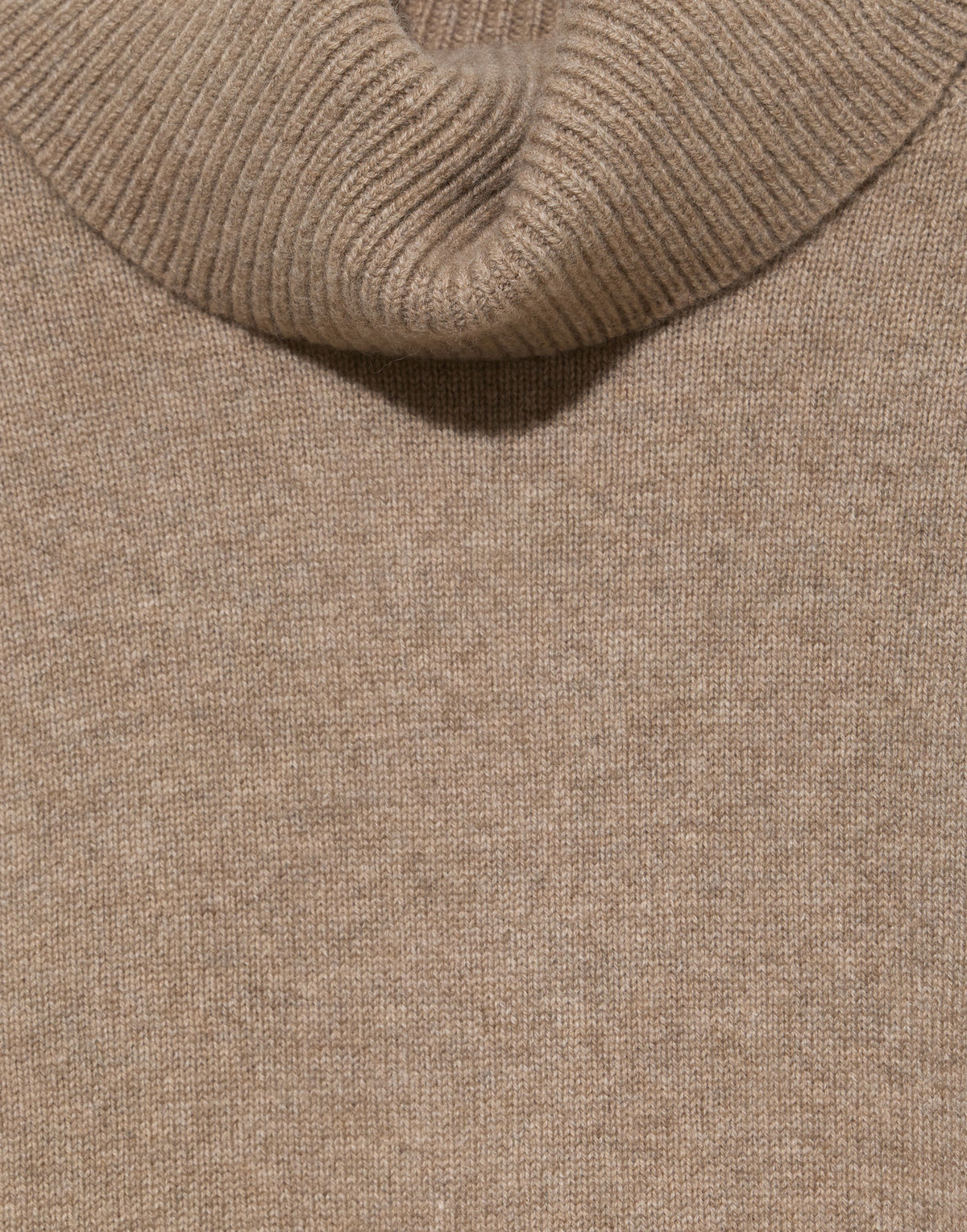 Shiitake Raw Cashmere Chunky Rollneck Pullover