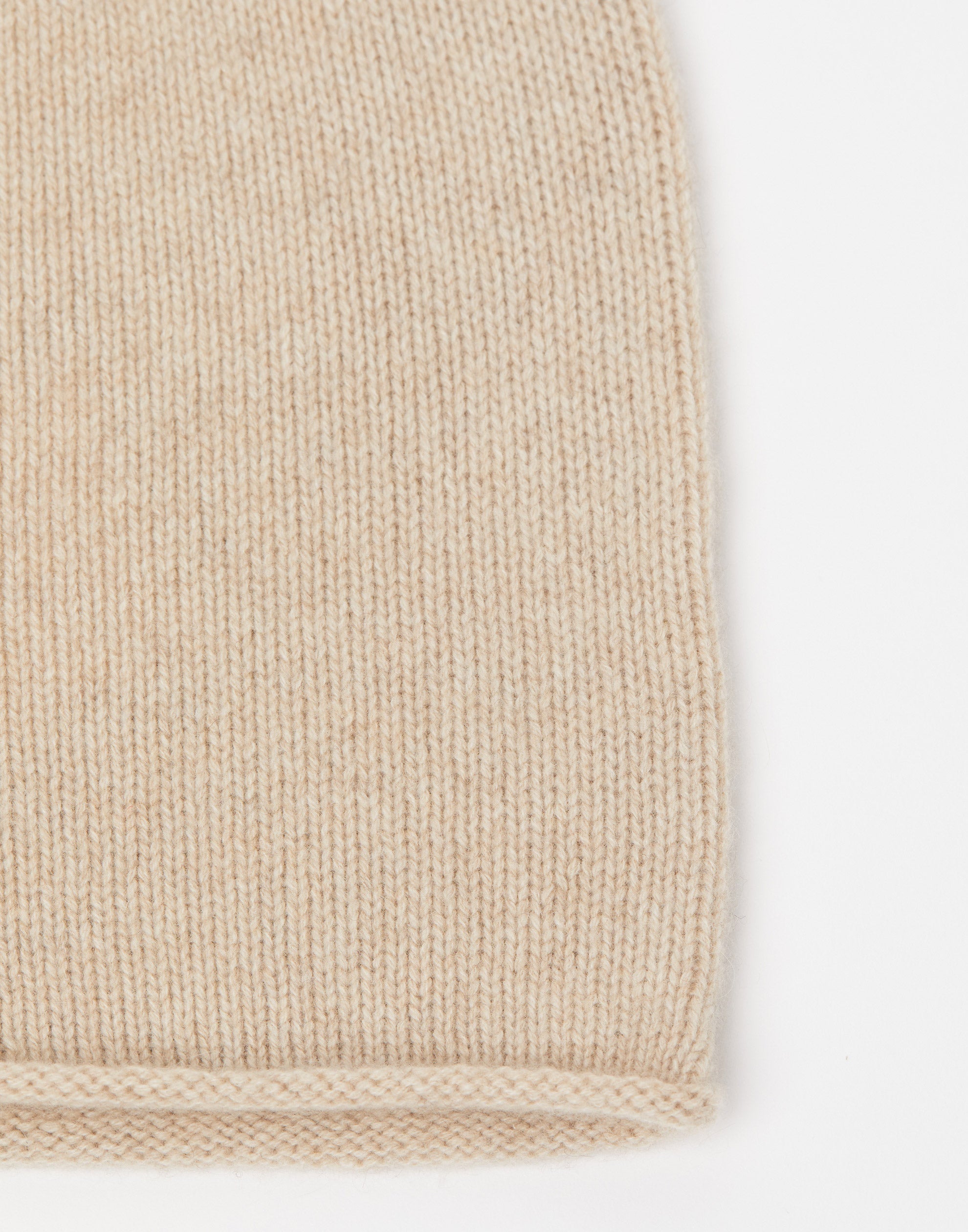 Beige Raw Cashmere Beanie