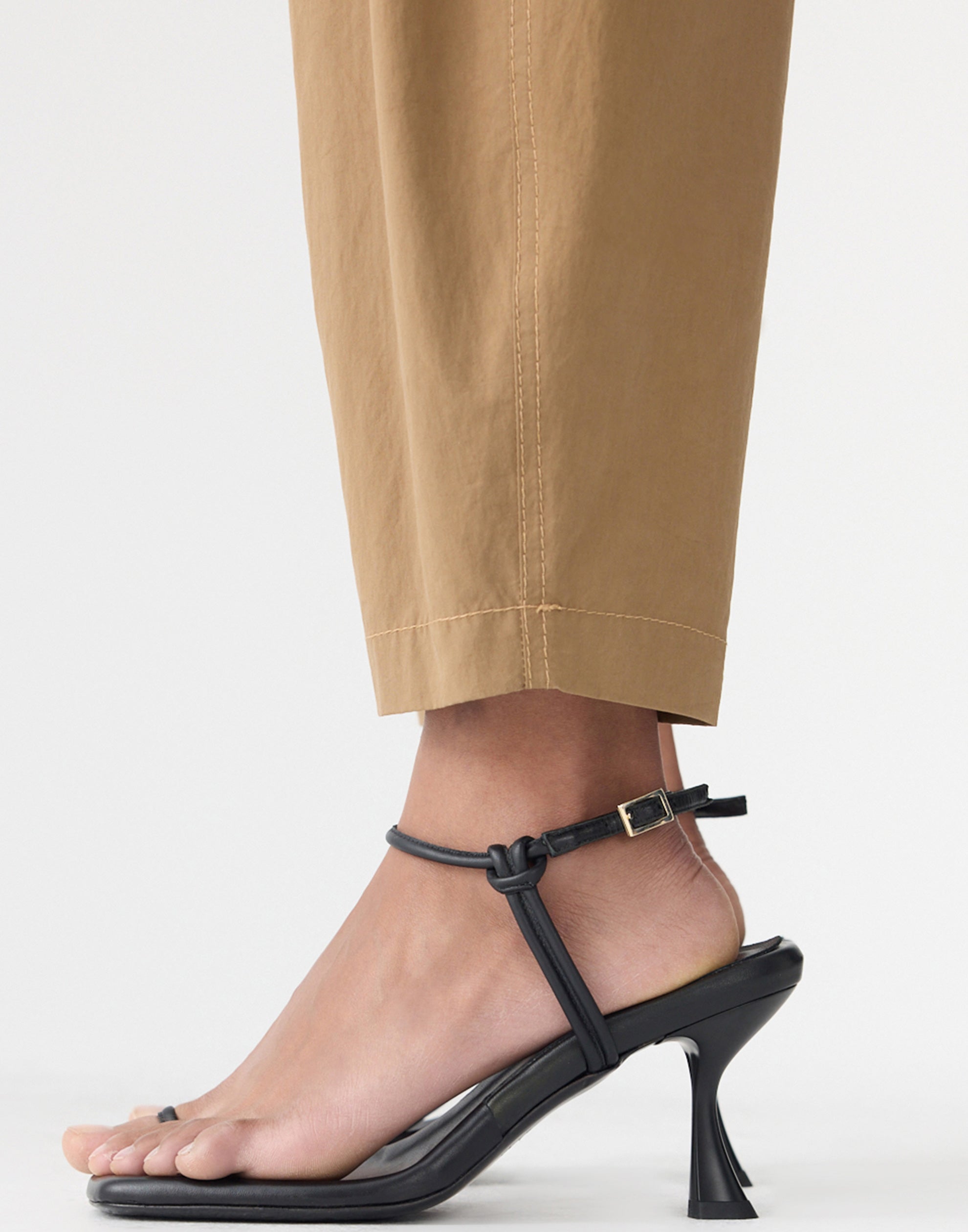 Dark Tan Crushed Cotton Summer Pants