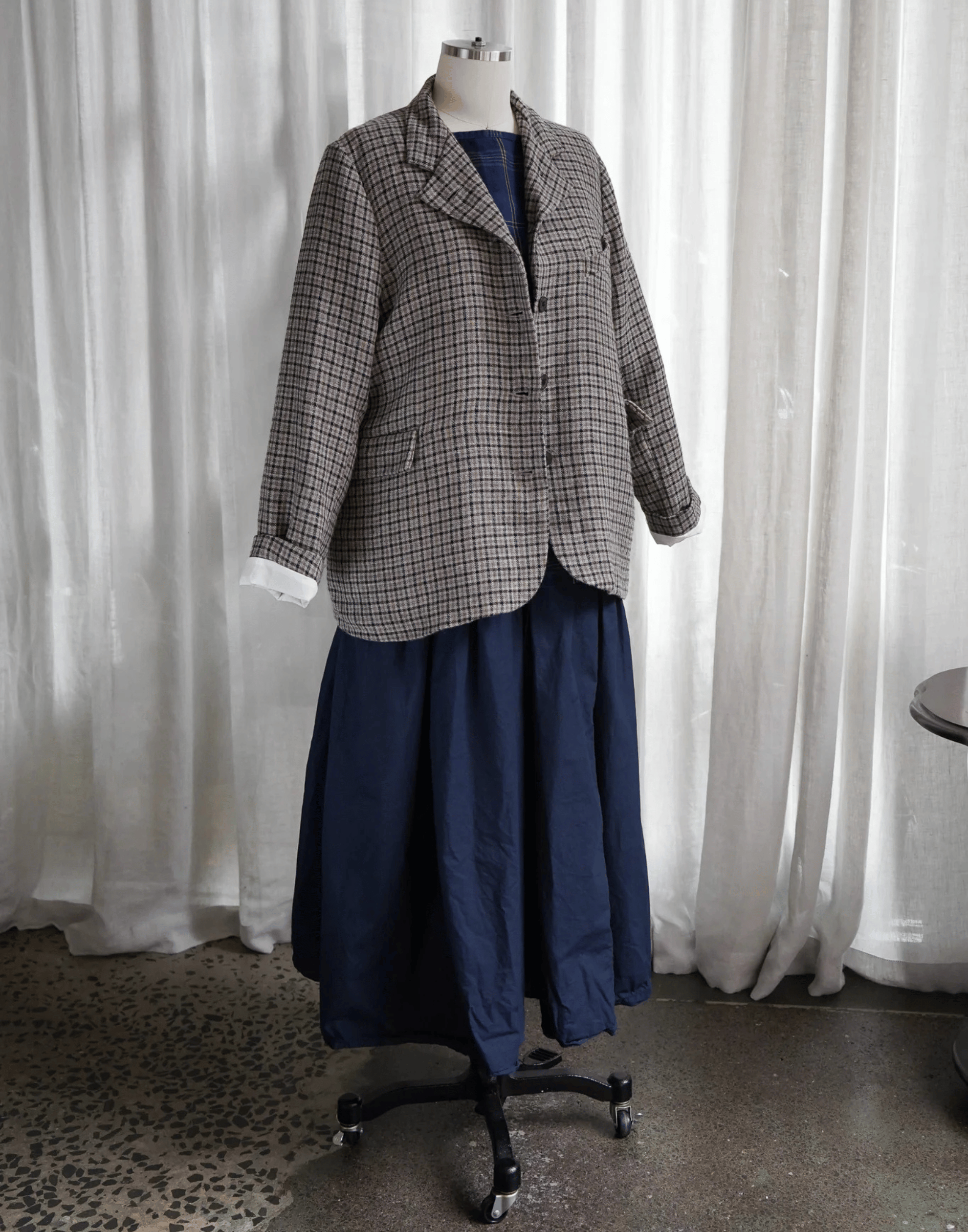 Light Shepherd’s Plaid Wool Dominique Blazer