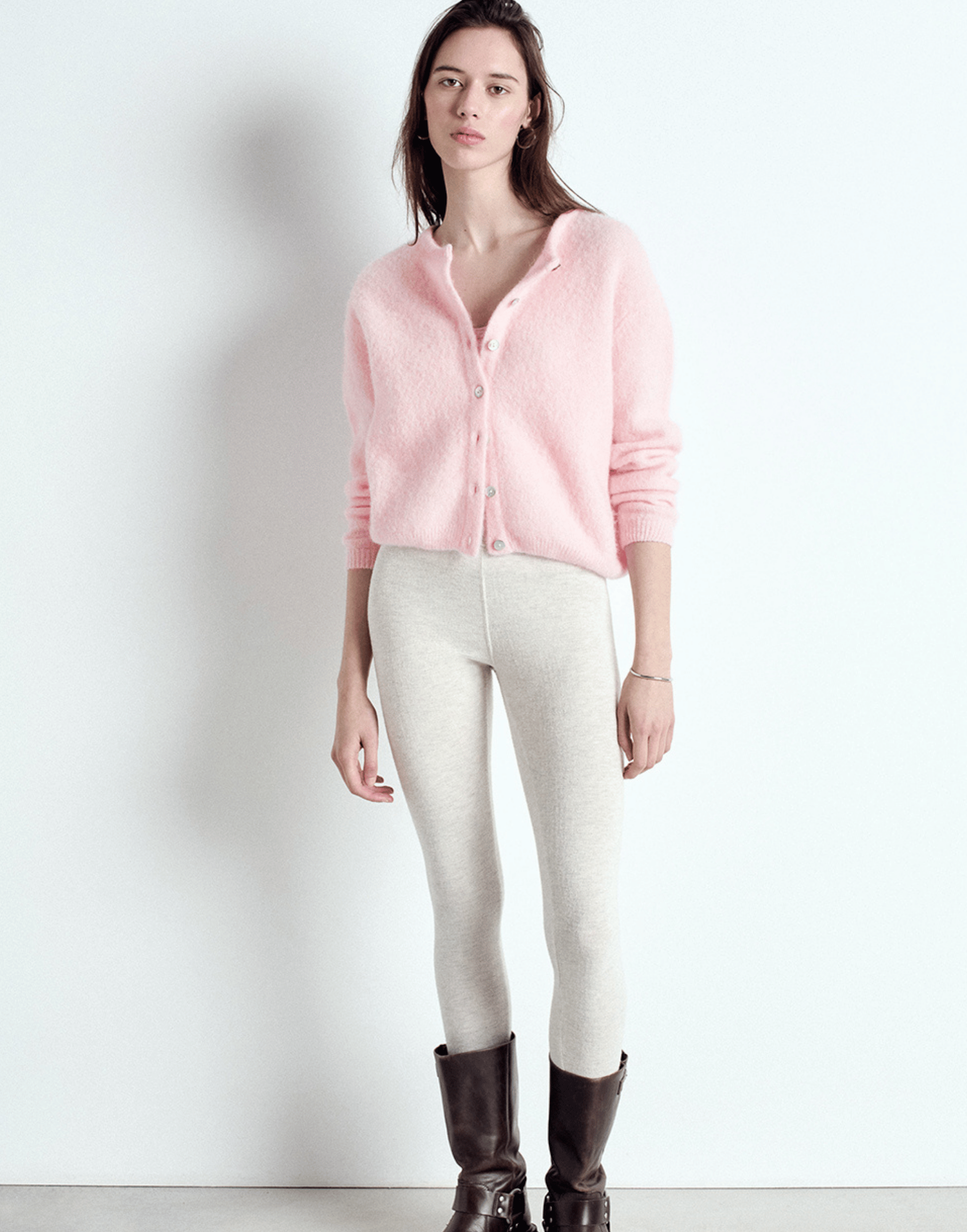 Almond Melange Wool & Alpaca Vitow Cardigan