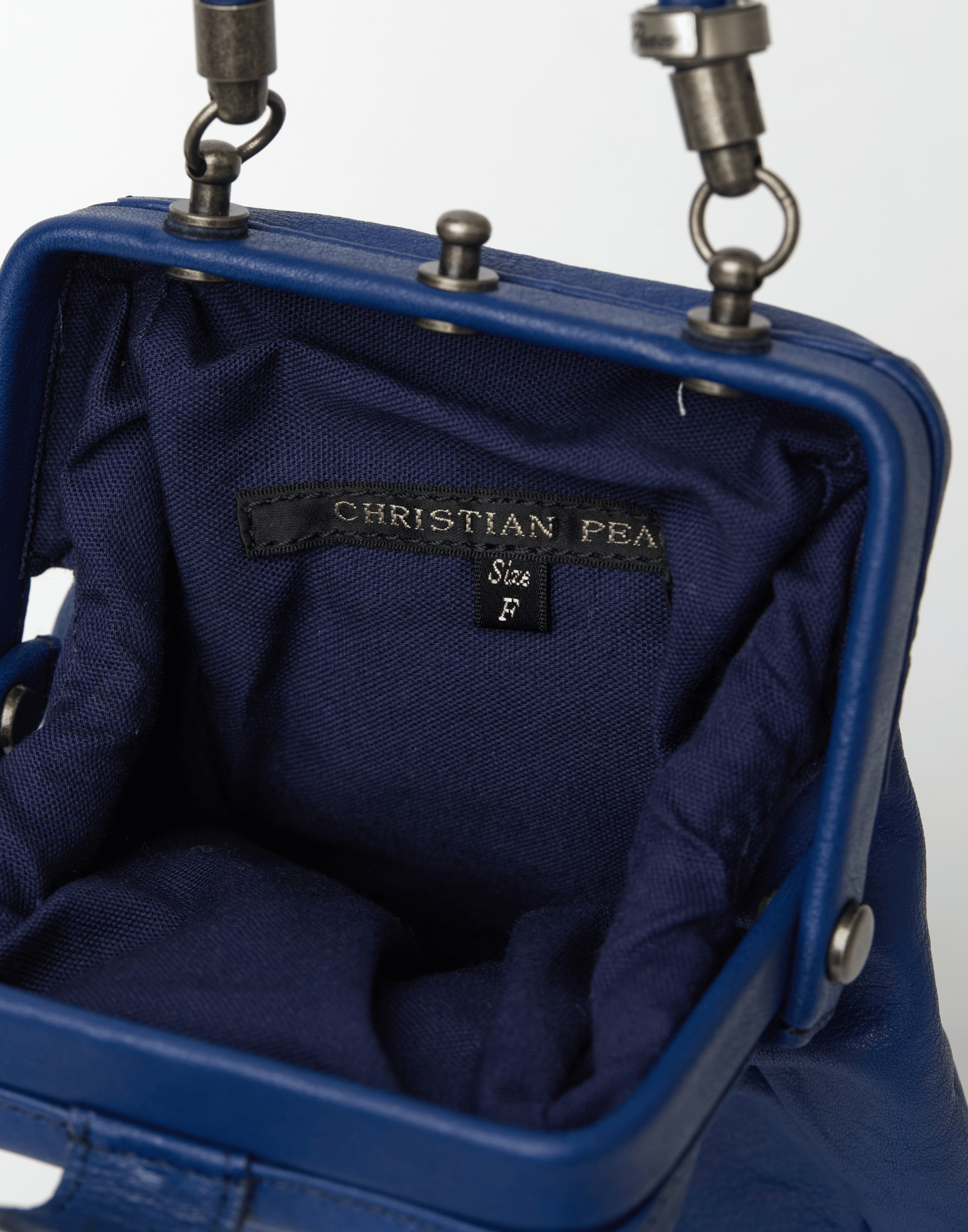 Navy Leather Small Cross Body Bag