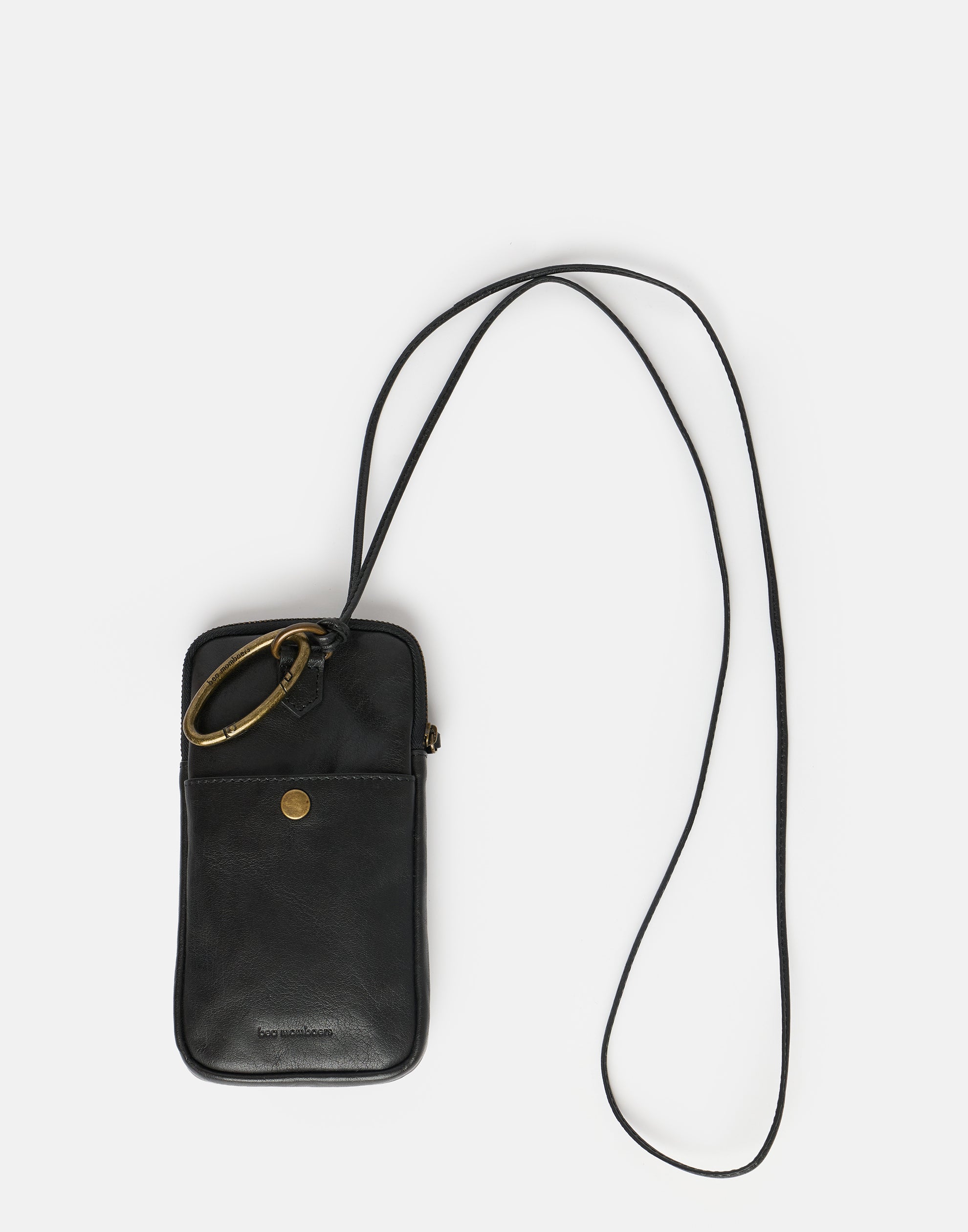 Black Leather Phone Pocket